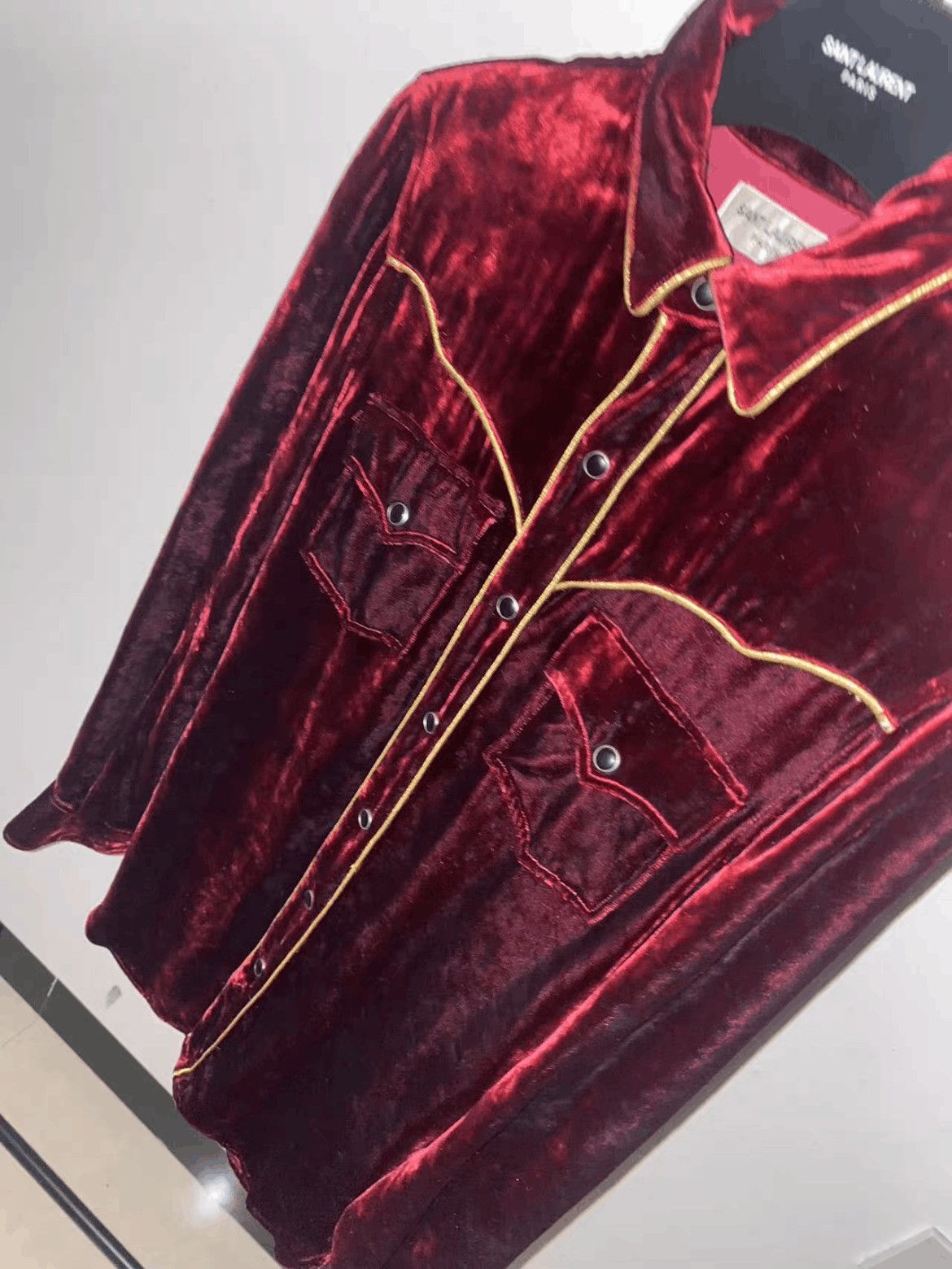 Saint Laurent Paris Saint Laurent Paris 16AW Velvet Western Shirt Size US XS / EU 42 / 0 - 3 Thumbnail