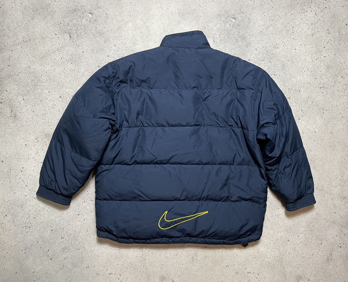 Nike Crazy Vintage 90's Nike Down Puffer Jacket Big Swoosh Drill Size US XL / EU 56 / 4 - 3 Thumbnail