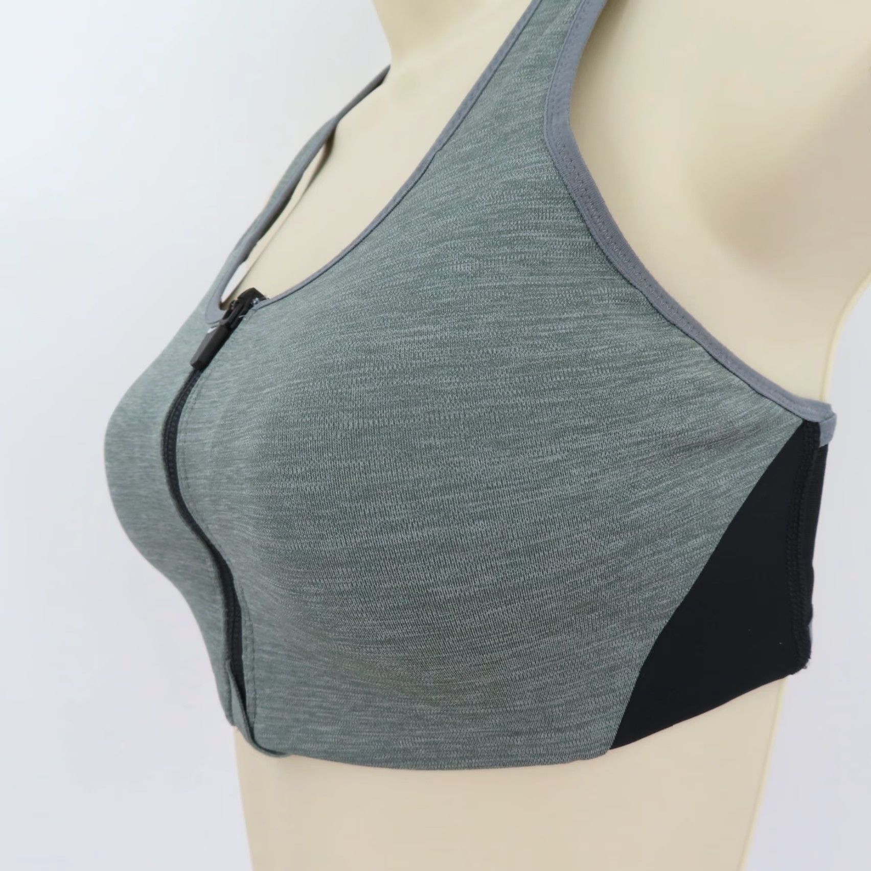 Nike VINTAGE NIKE Womens XS Front Closure Zip Sports Bra Padded Wireless Racerback Size ONE SIZE - 4 Thumbnail