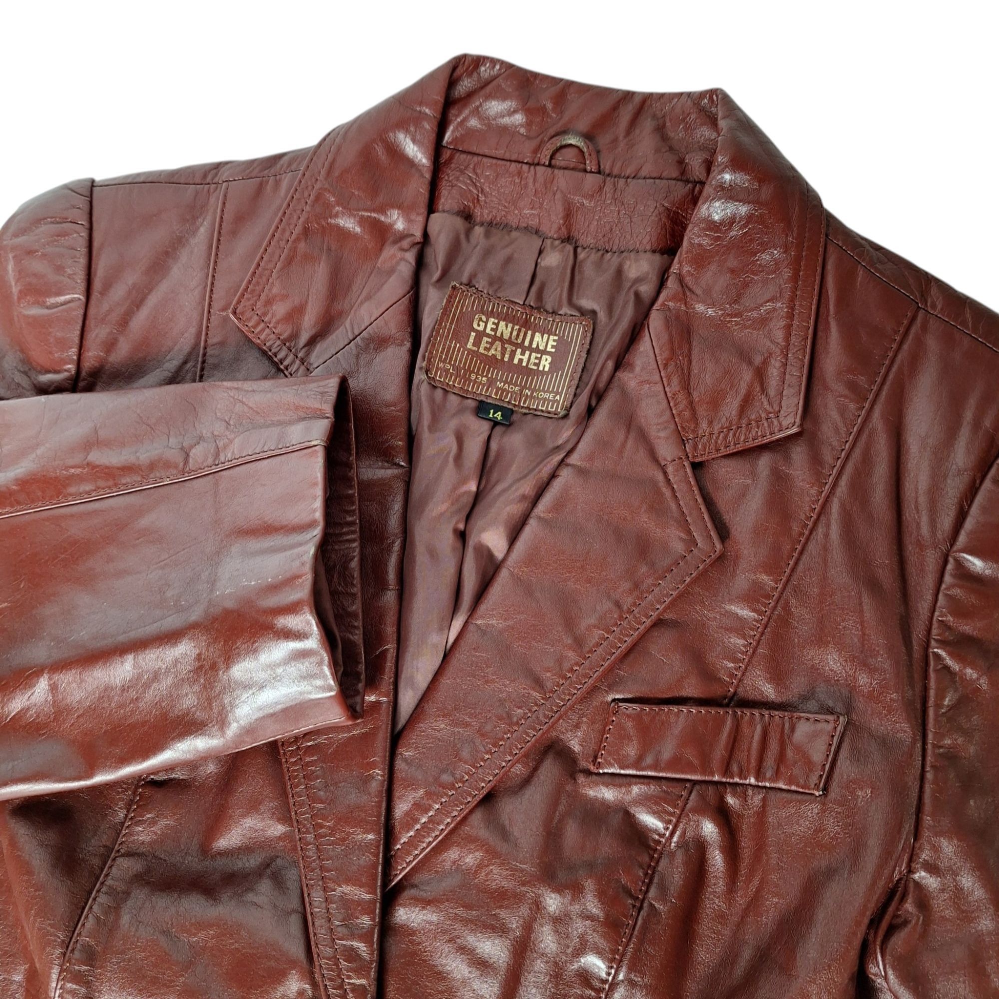 JCPenney Vintage JCPenney Burgundy Leather Blazer Jacket Size 14 Genu Size XL / US 12-14 / IT 48-50 - 1 Thumbnail