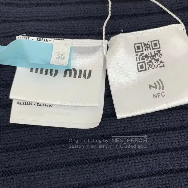 Miu Miu Miu Miu Women's Deep Blue Cotton Sweater . Size XS / US 0-2 / IT 36-38 - 6 Thumbnail