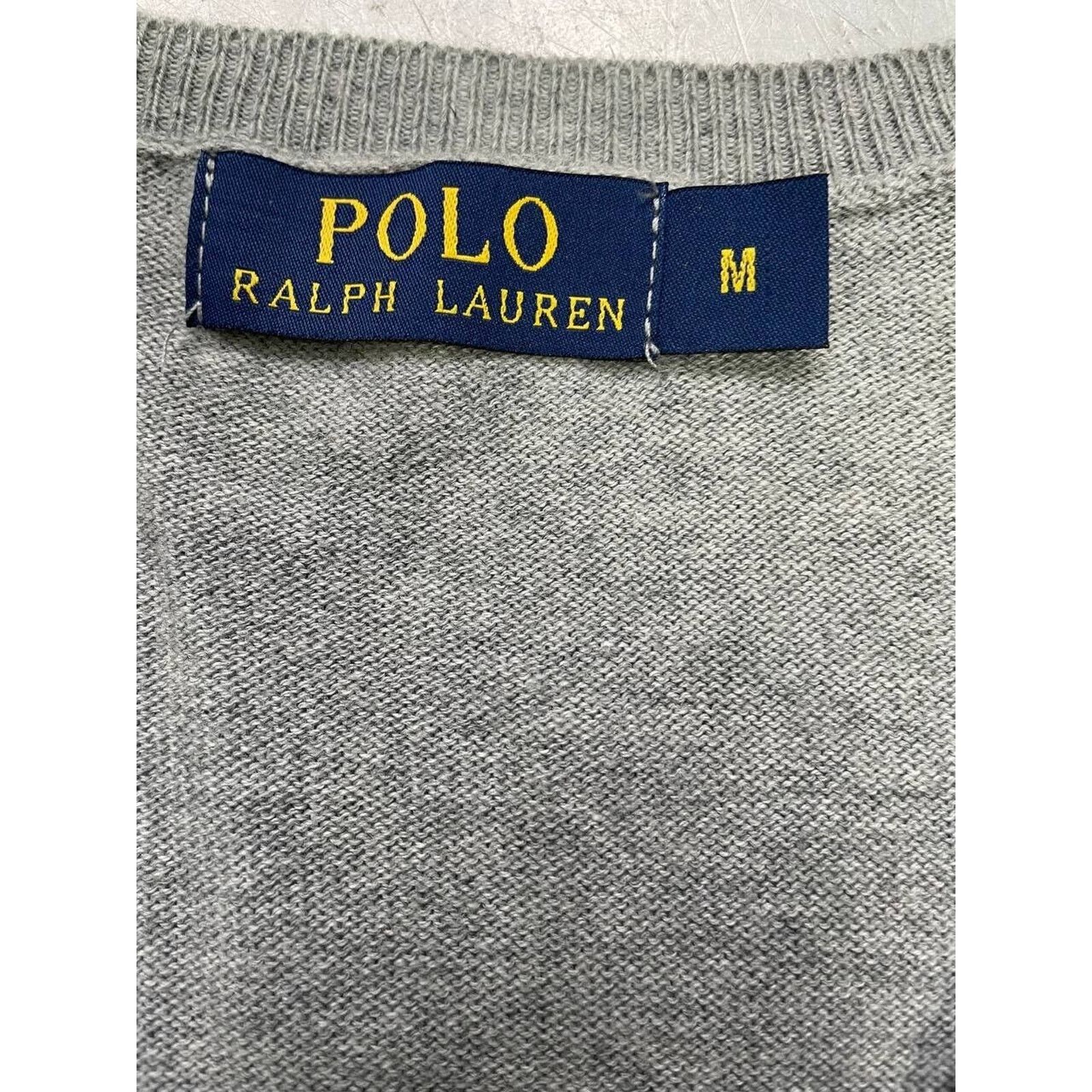 Lauren Ralph Lauren × Vintage Vintage Ralph Lauren Gray Sweater Neck Logo Lightweight Knit Size M / US 6-8 / IT 42-44 - 2 Thumbnail