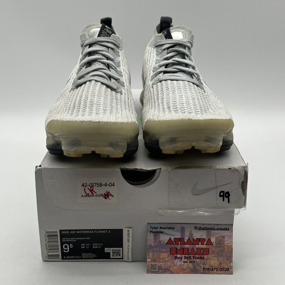 Nike Air VaporMax flyknit 3 reflective silver Size US 9.5 / EU 42-43 - 2 Thumbnail