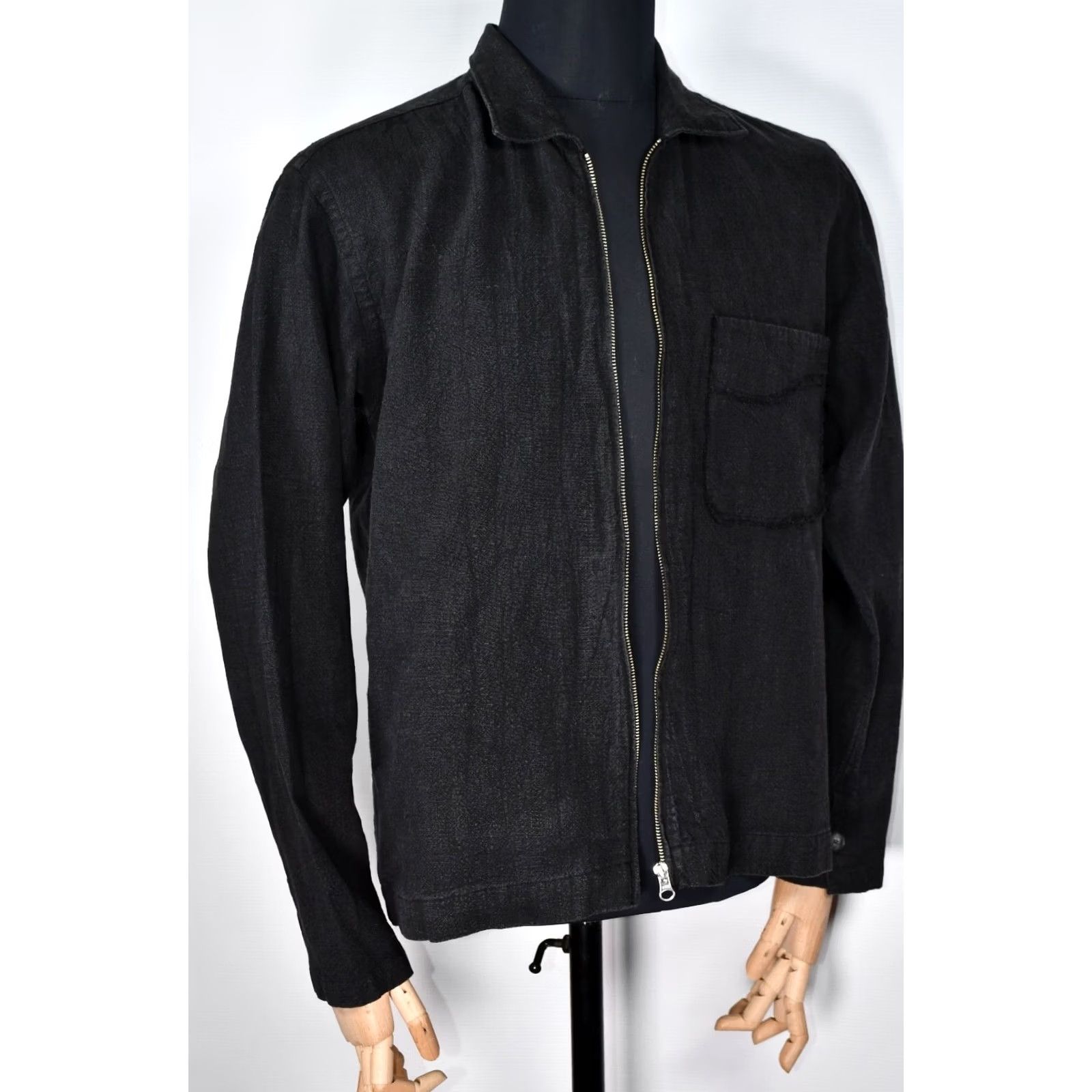 Vintage L’homme Rouge Jacket Mens M Linen Black 100% Linen Solid Zip Casual Regular Size M Mens Size US M / EU 48-50 / 2 - 4 Thumbnail