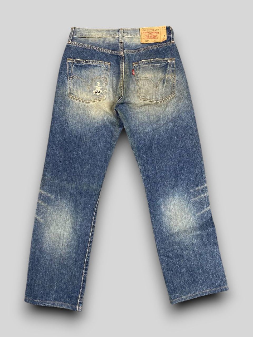 Levi's vintage 90s levis 501 distressed denim nice design Size US 31 - 2 Thumbnail