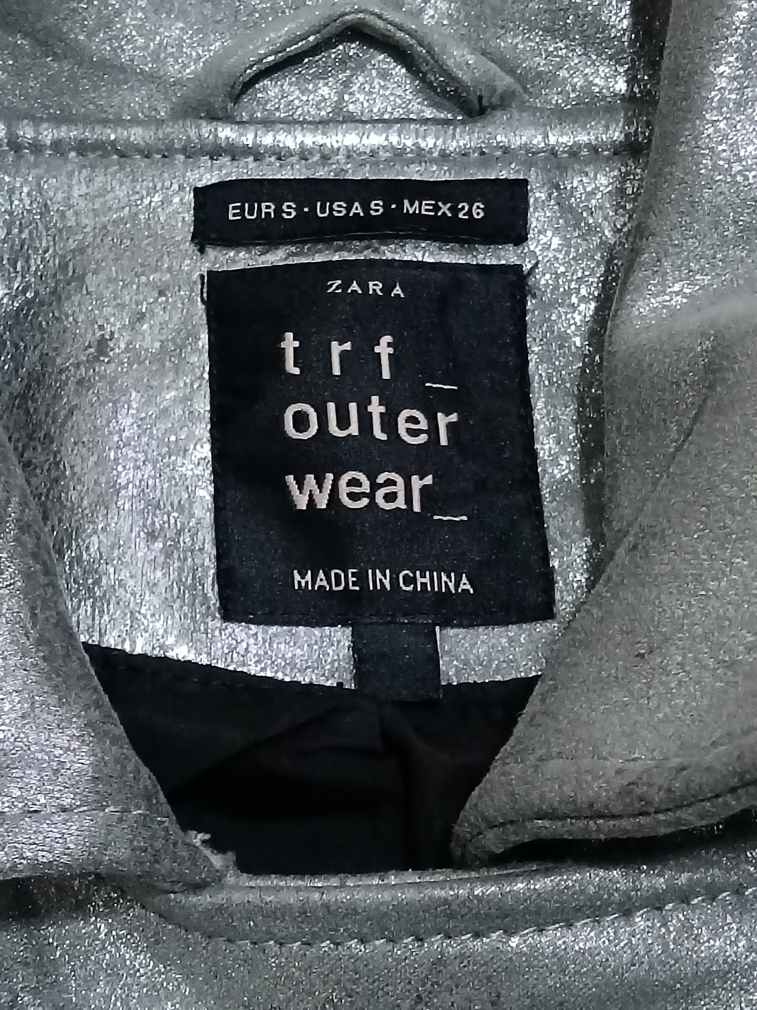 Zara ZARA DOUBLE COLLAR CYBERPUNK SILVER CHROME JACKET Size S / US 4 / IT 40 - 2 Thumbnail