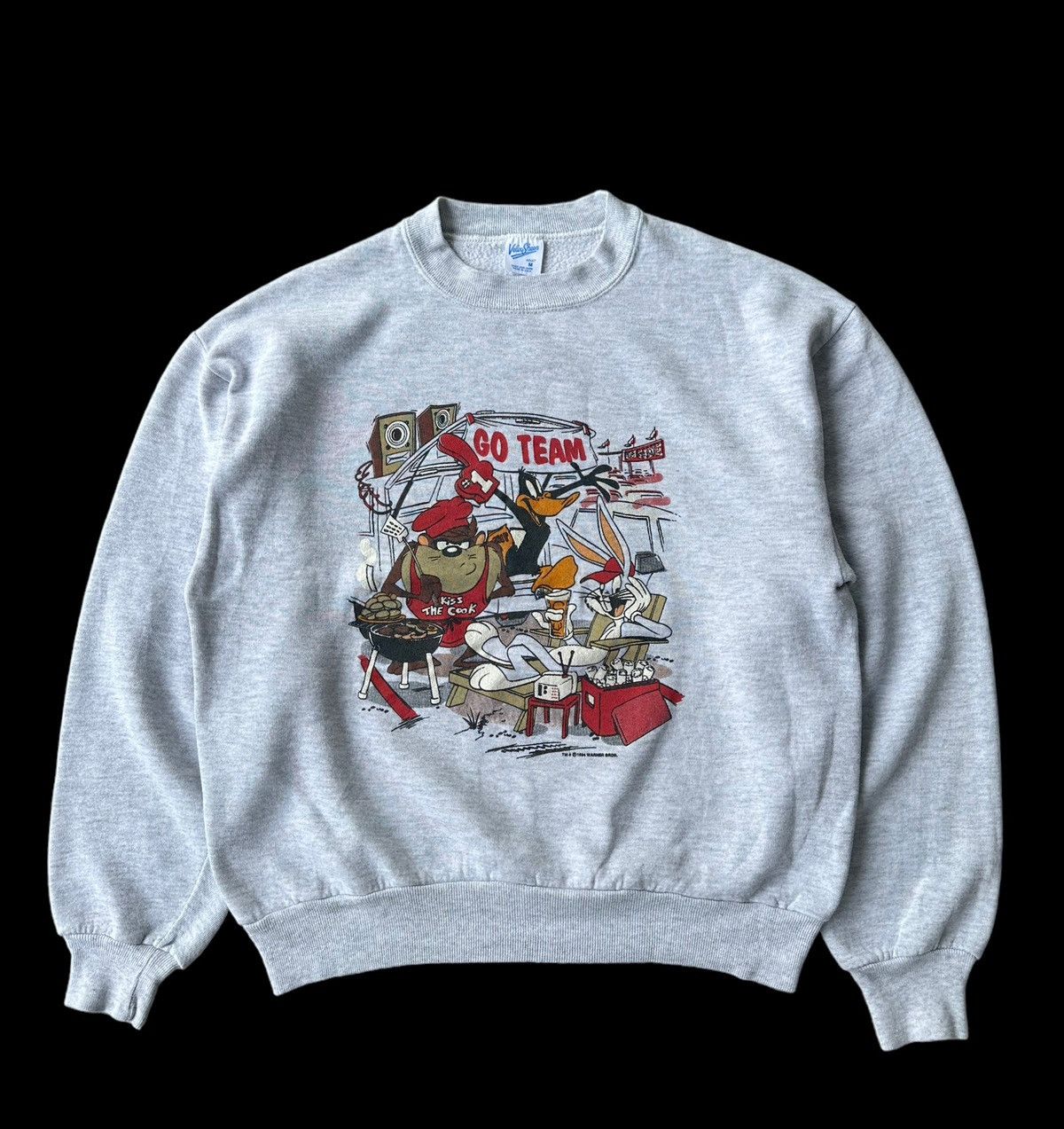 Velva Sheen × Vintage × Warner Bros Vintage 90s Looney tunes go team sweatshirts size M Size US M / EU 48-50 / 2 - 1 Thumbnail