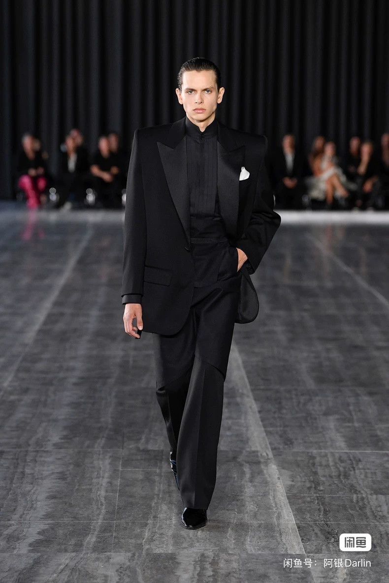 Saint Laurent Paris Saint Laurent Paris 24 SS Gun Lapel Shoulder Pad Smoking b Size 54R - 6 Thumbnail