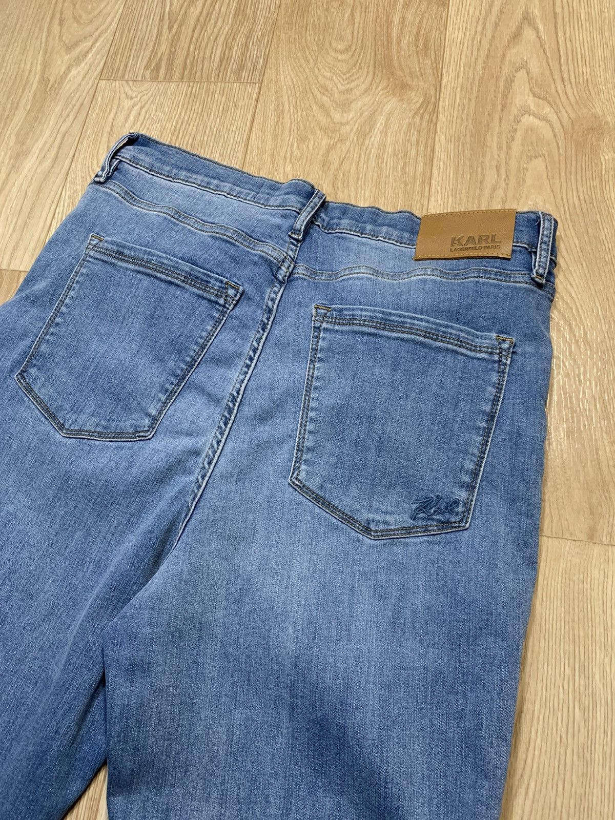 Karl Lagerfeld Karl Lagerfeld Paris Designer Big Logo Denim Pants Size 12 Size 30" / US 8 / IT 44 - 9 Thumbnail