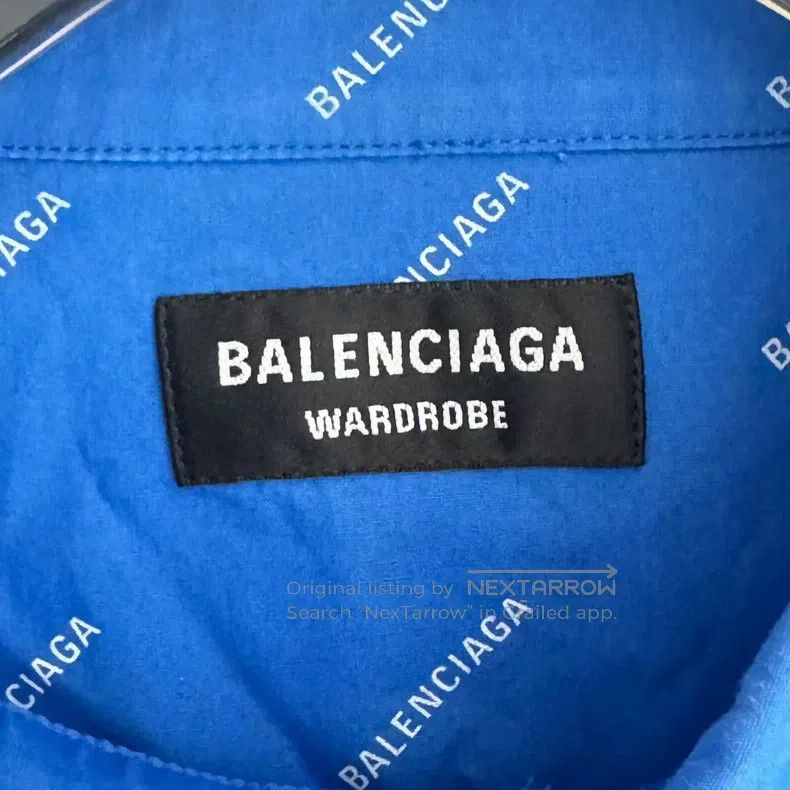 Balenciaga Balenciaga Blue Bullet Screen Printed Logo Short Sleeve Sh Size US XXS / EU 40 - 2 Thumbnail