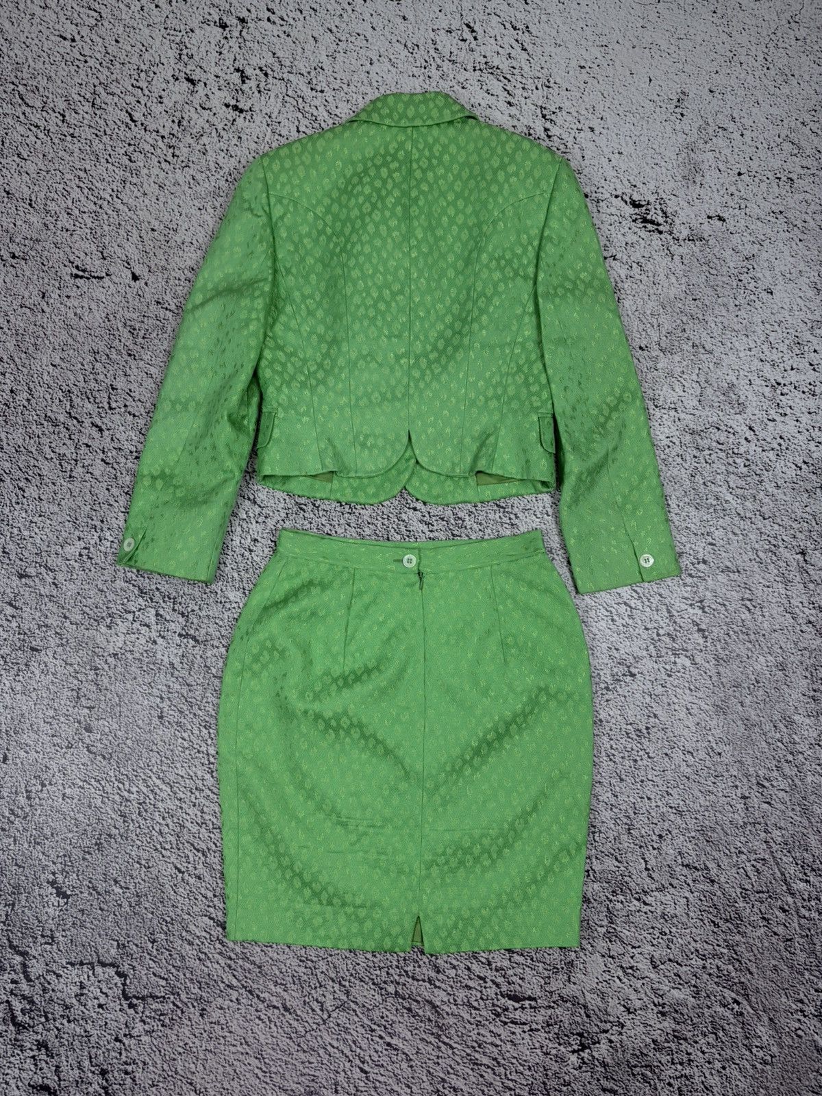Versus Versace Vtg Versus Gianni Versace Mob Wife Skirt Suit 90s Archive Size 28" / US 6 / IT 42 - 10 Thumbnail