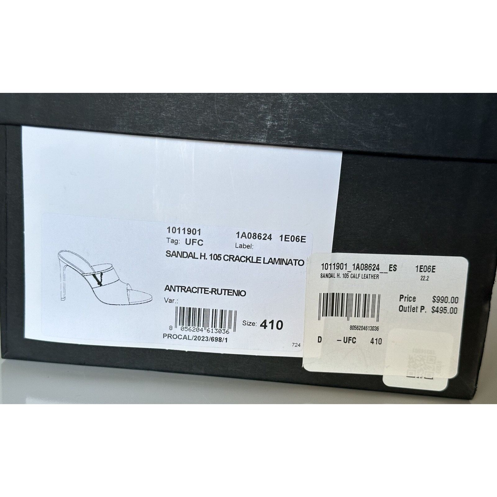 Versace NIB $990 Versace Virtus Leather Black Sandals 11 US 1011901 Size US 11 / IT 41 - 15 Thumbnail