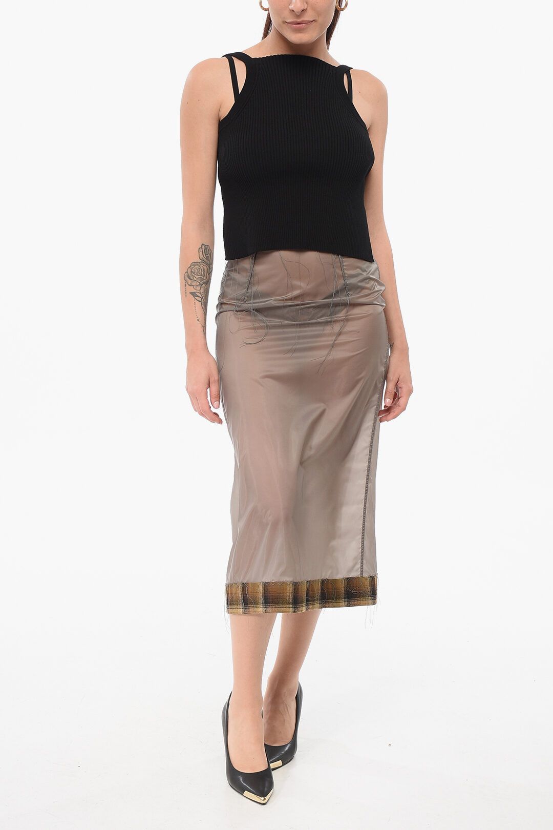 Maison Margiela og1mm0825 Pencil Skirt in Grey Size 27" / US 4 / IT 40 - 4 Thumbnail