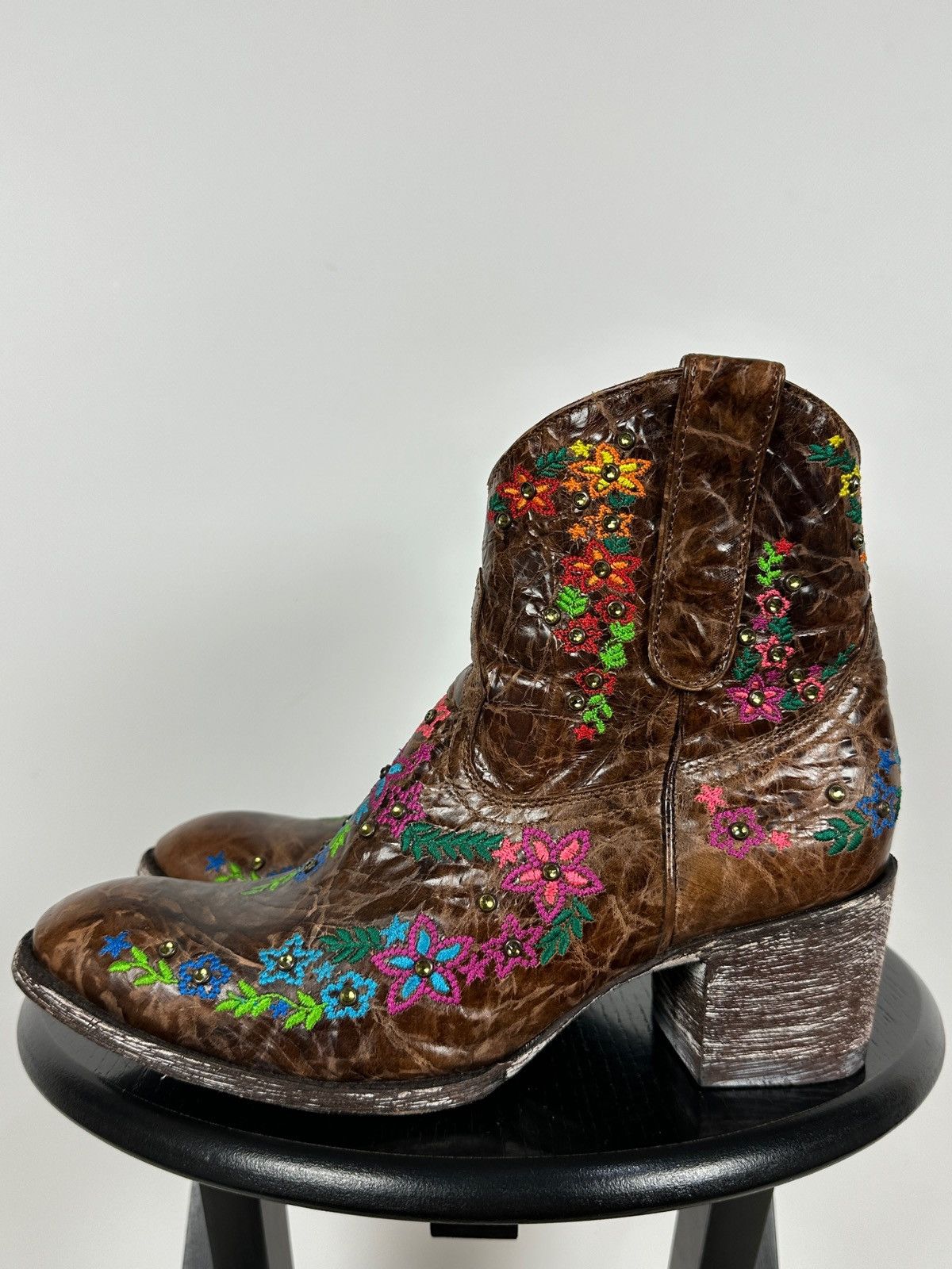 Old Gringo Mexicana Old Gringo Sora Leather Cowboy Floral Ankle Boots Size US 9.5 / IT 39.5 - 7 Thumbnail
