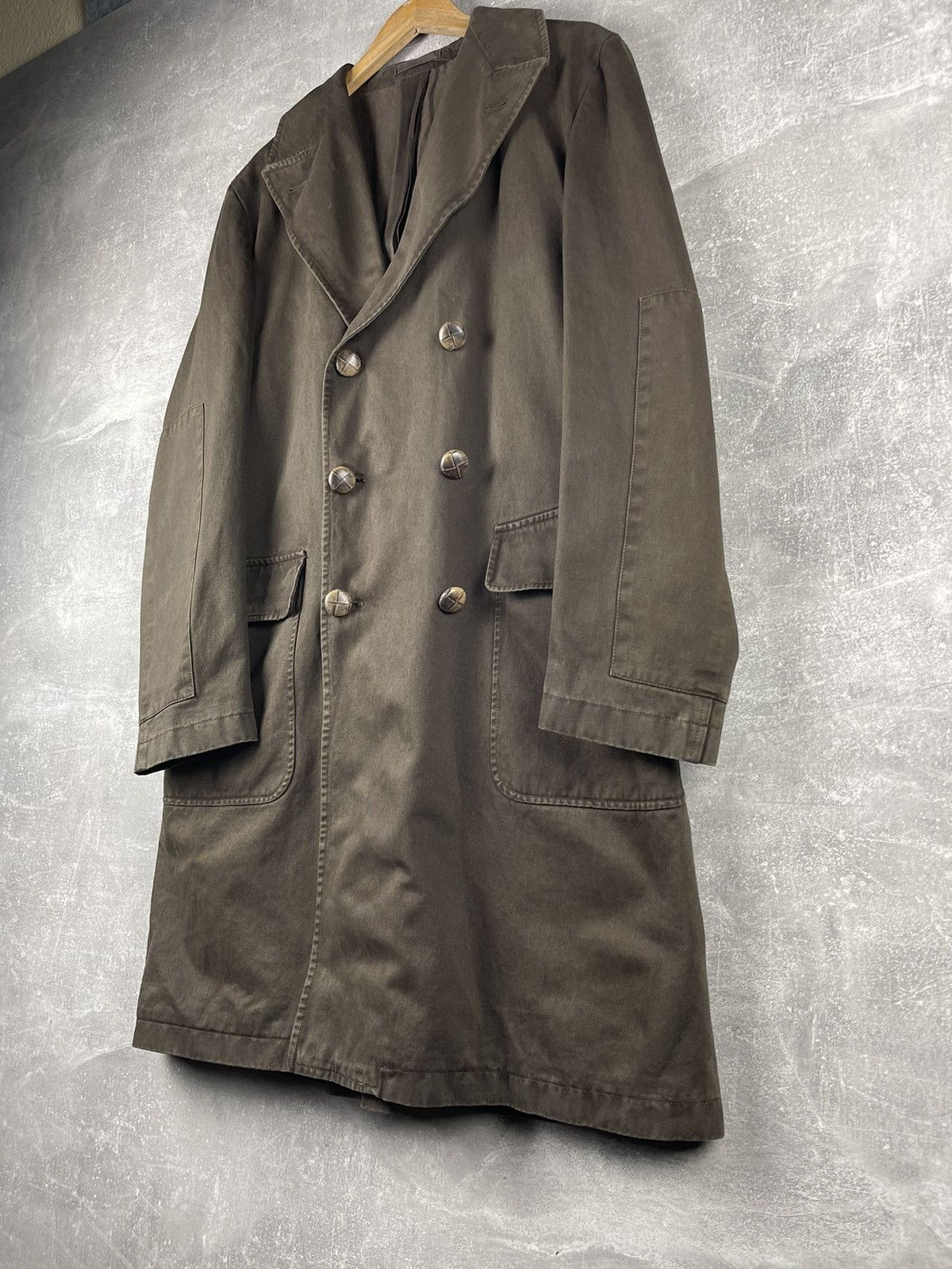 Boglioli Boglioli Military Double Breasted Cotton Coat Brown Size US M / EU 48-50 / 2 - 2 Thumbnail