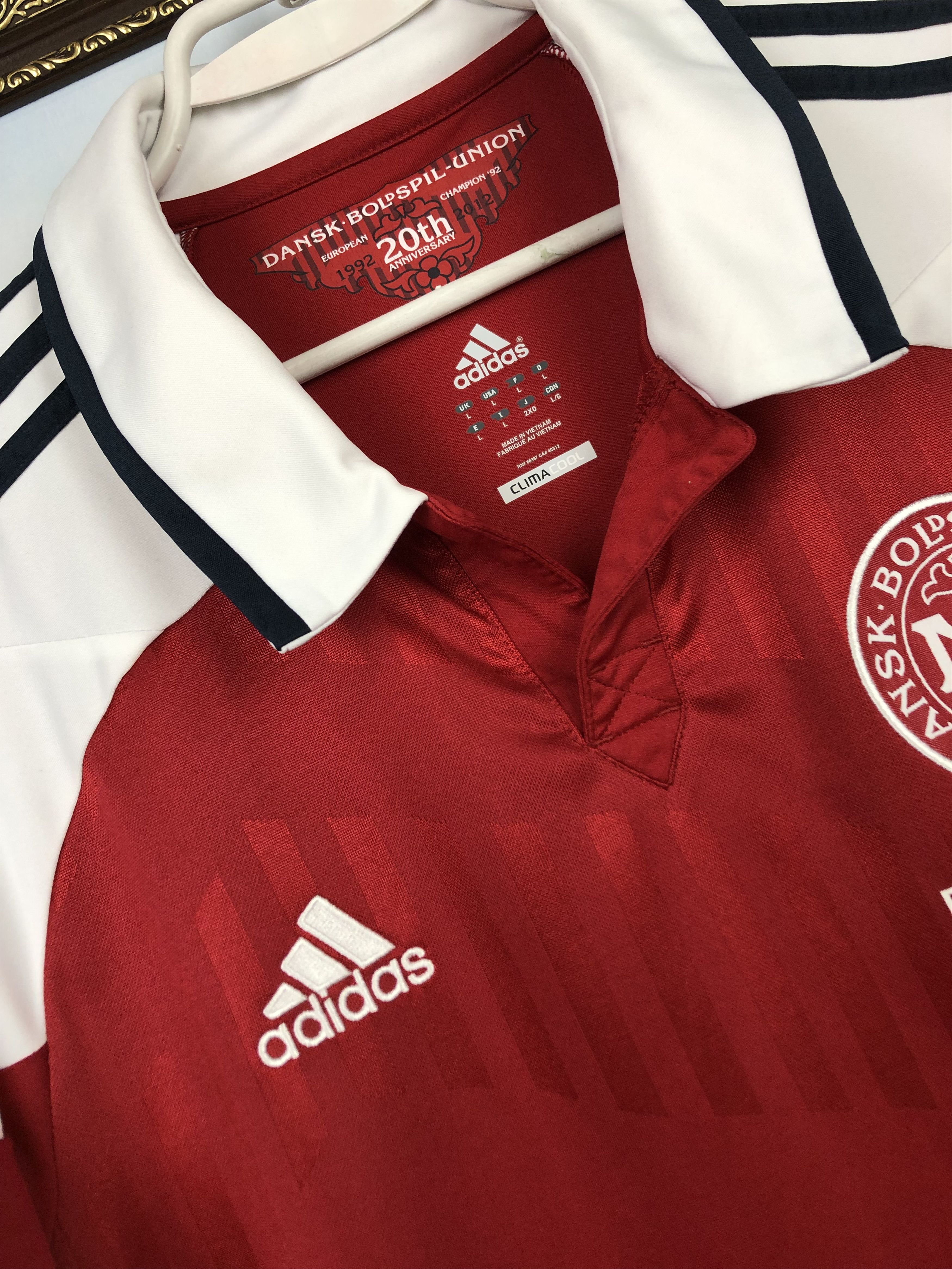 Adidas Denmark Home football shirt 2012 Soccer Adidas EURO Jersey Size US L / EU 52-54 / 3 - 4 Thumbnail
