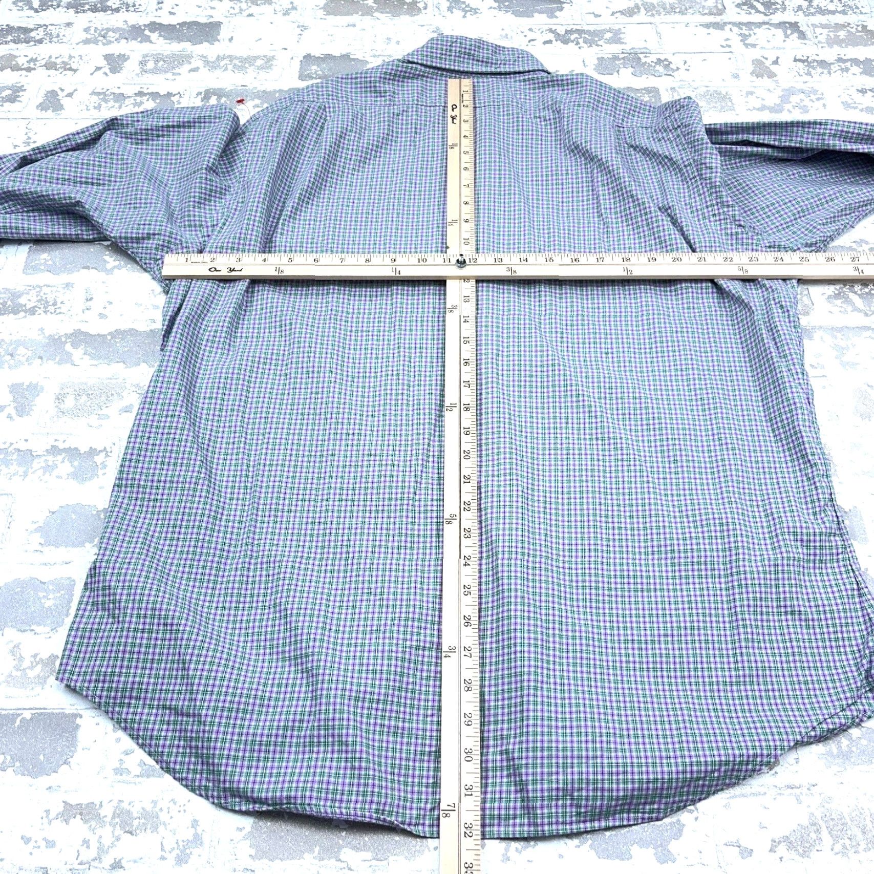 Polo Ralph Lauren VINTAGE Polo Ralph Lauren Shirt Men XL Purple Green Button Up Regent Tattersall Plaid P9 Size US XL / EU 56 / 4 - 6 Thumbnail