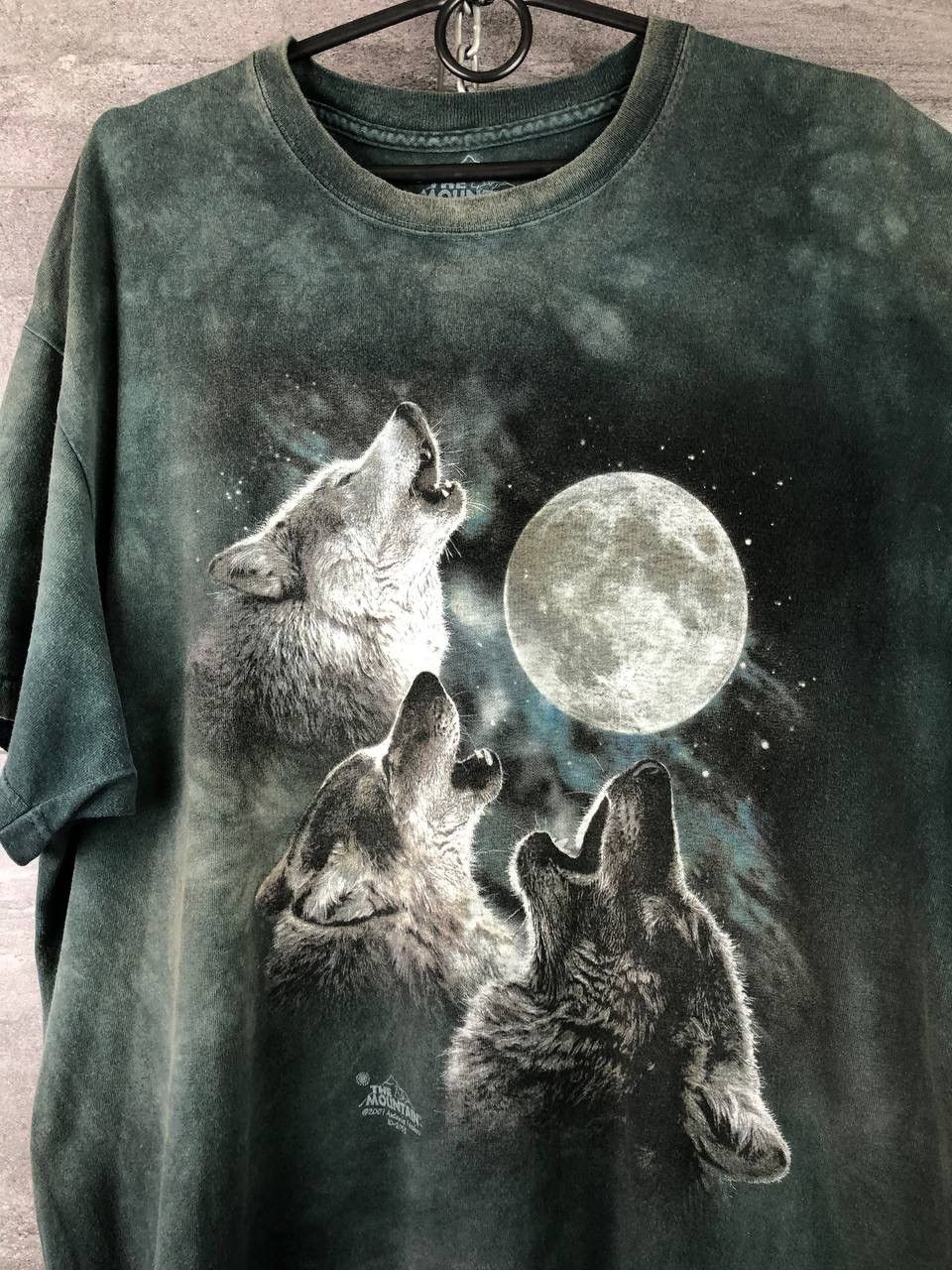 The Mountain Vintage 00’ Mountain Green Tie Dye HOWLING WOLF MOON Shirt Size US L / EU 52-54 / 3 - 3 Thumbnail