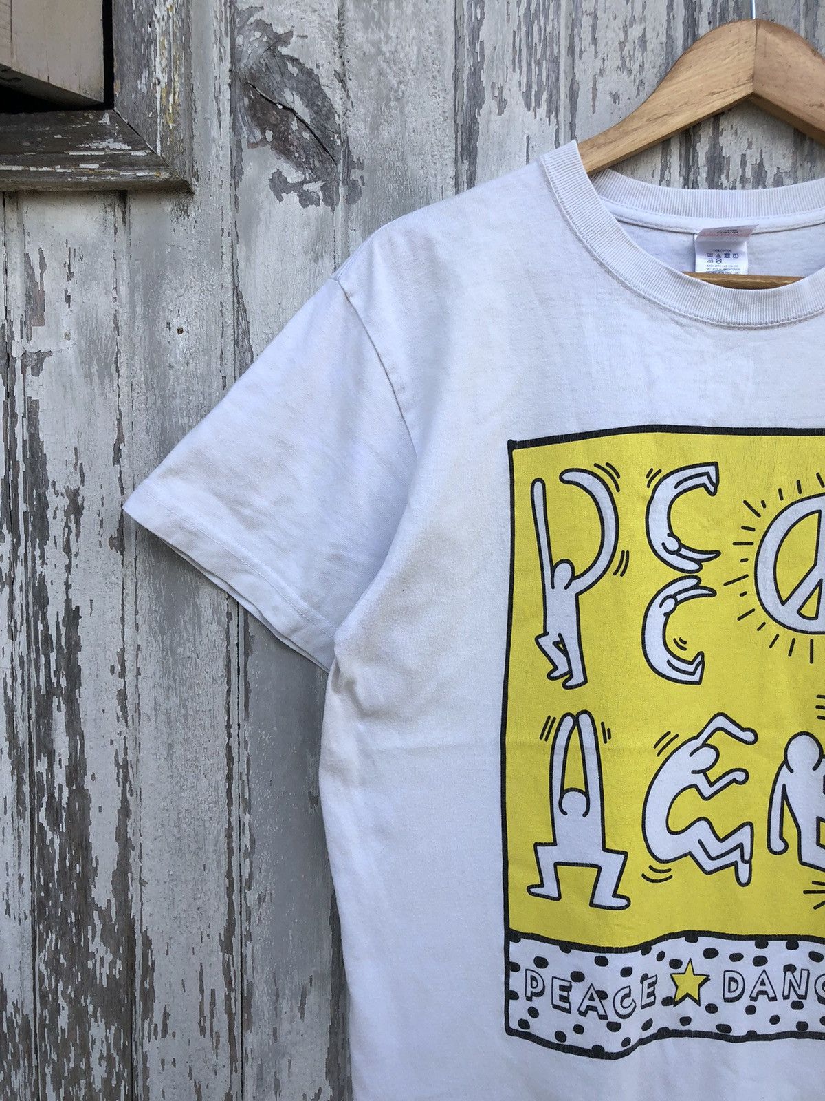 Japanese Brand × Keith Haring × Vintage Vintage 90s Keith Haring Peace Dance Tshirts Size US M / EU 48-50 / 2 - 8 Thumbnail