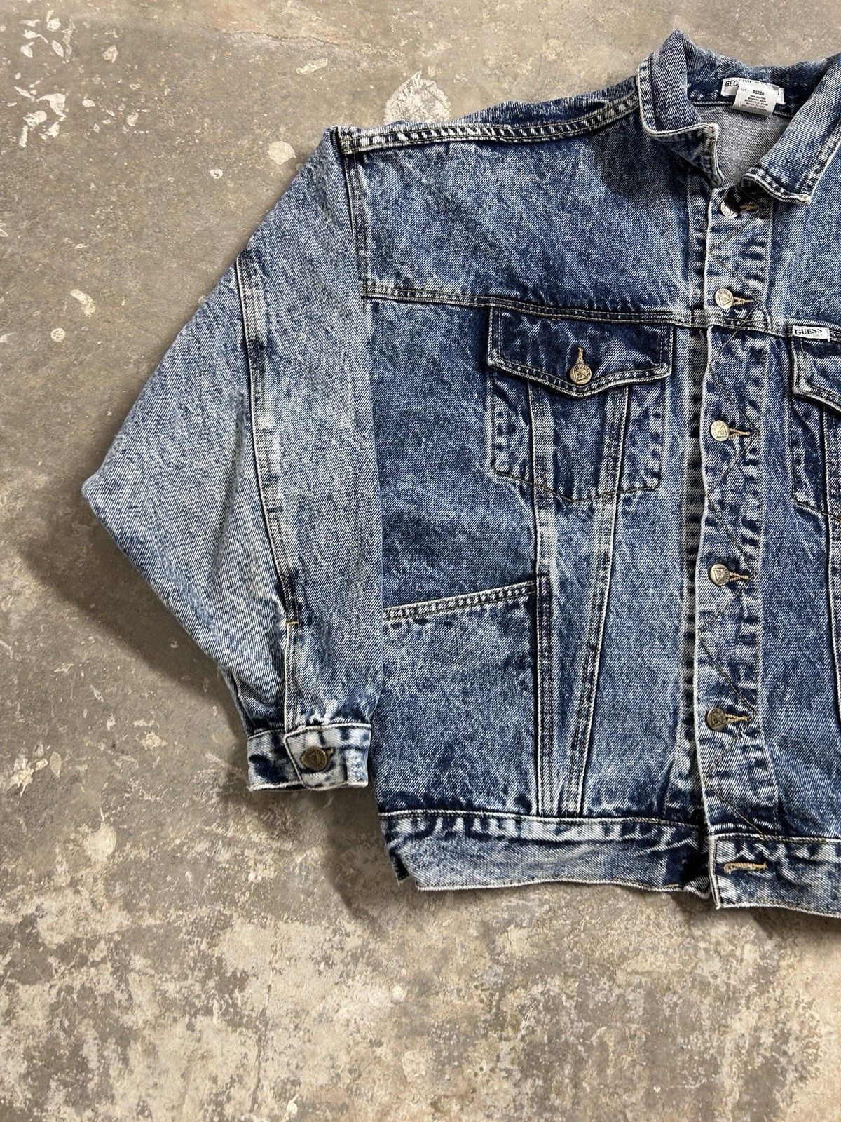 Guess Vintage GUESS Georges Marciano Denim Jacket Acid Wash Size S / US 4 / IT 40 - 2 Thumbnail