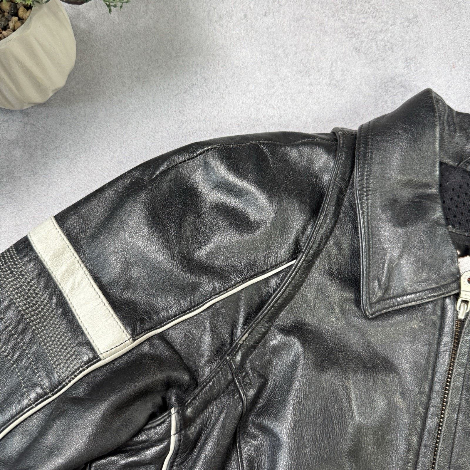 Harley Davidson Harley Davidson Leather Racing Jacket Women's Vintage Y2K Size XS / US 0-2 / IT 36-38 - 3 Thumbnail
