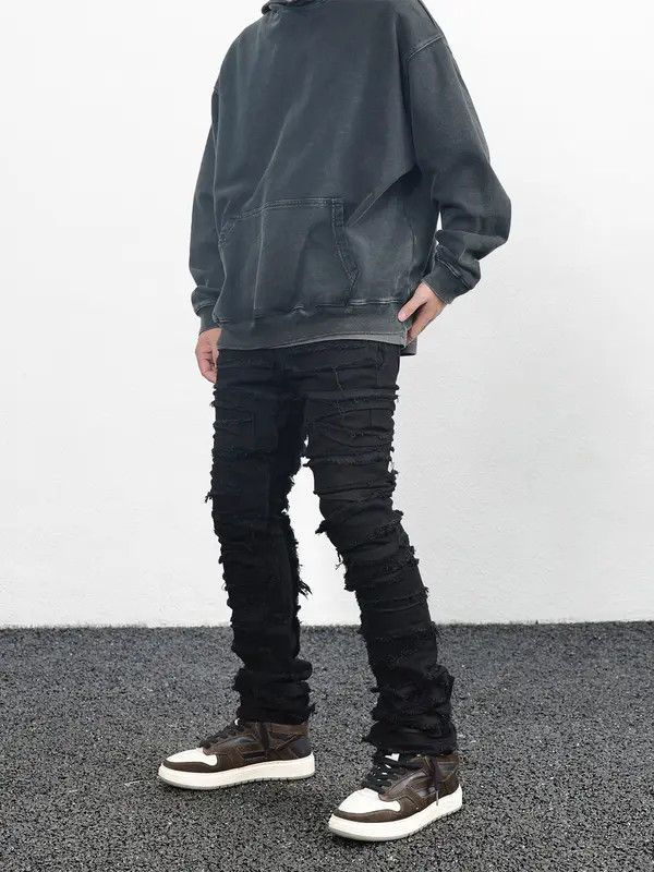 VIBE stack grunge damaged ripped jeans Size US 34 / EU 50 - 4 Thumbnail