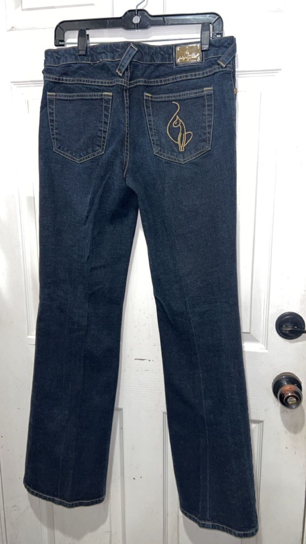 Other Women's Baby Phat Boot Cut Jeans Size 11 Blue w Gold Accents Size 32" / US 10 / IT 46 - 2 Thumbnail