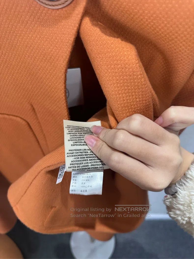 Hermes Hermes Orange Cashmere Outerwear Size XXS / US 00 / IT 34 - 5 Thumbnail