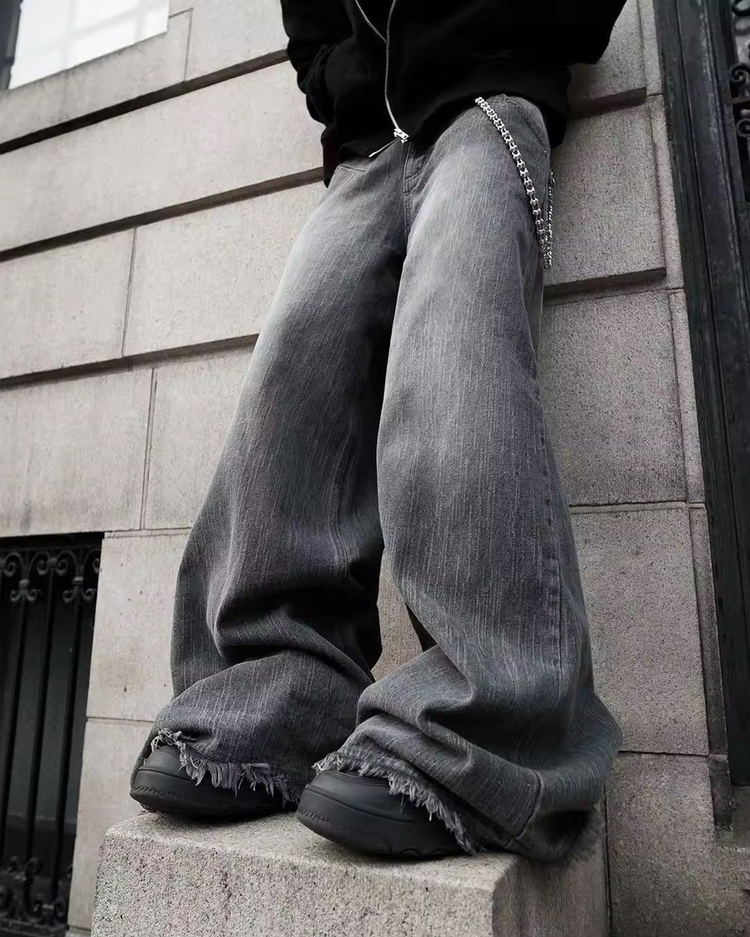 Japanese Brand × Jean Washed Button Baggy Jeans Size US 33 - 1 Thumbnail