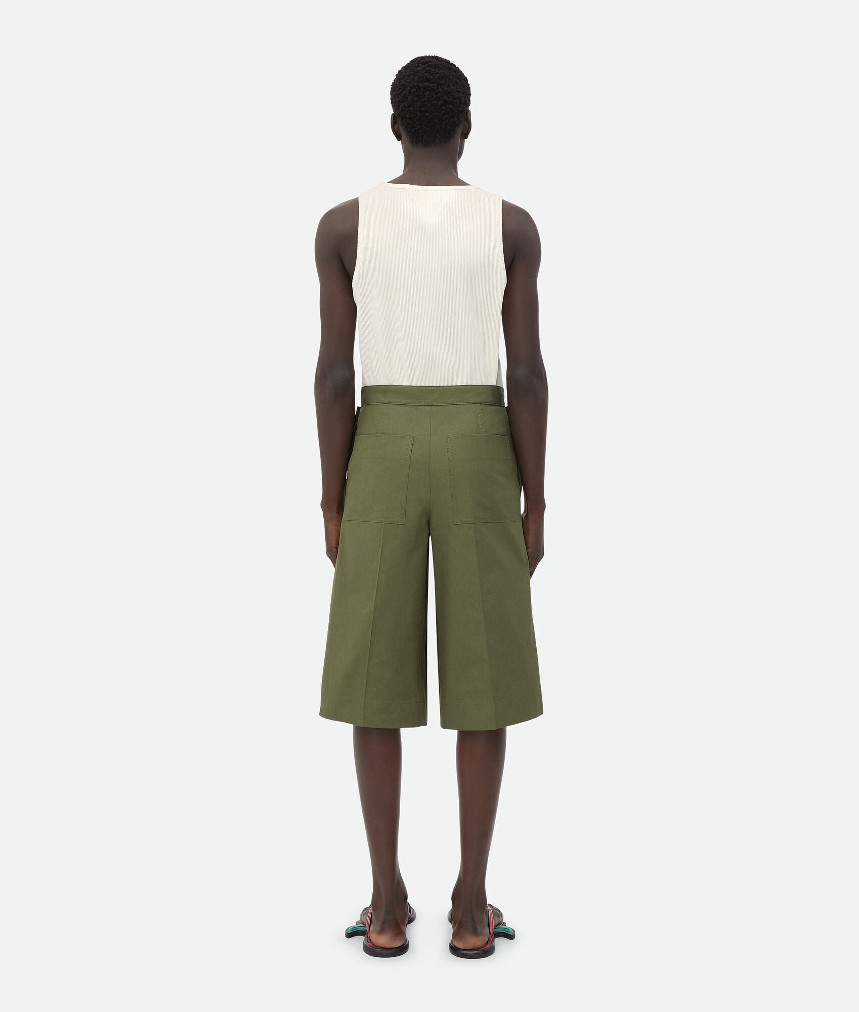 Bottega Veneta o1w1db10825 Compact Cotton Shorts in Thyme Size US 34 / EU 50 - 3 Thumbnail