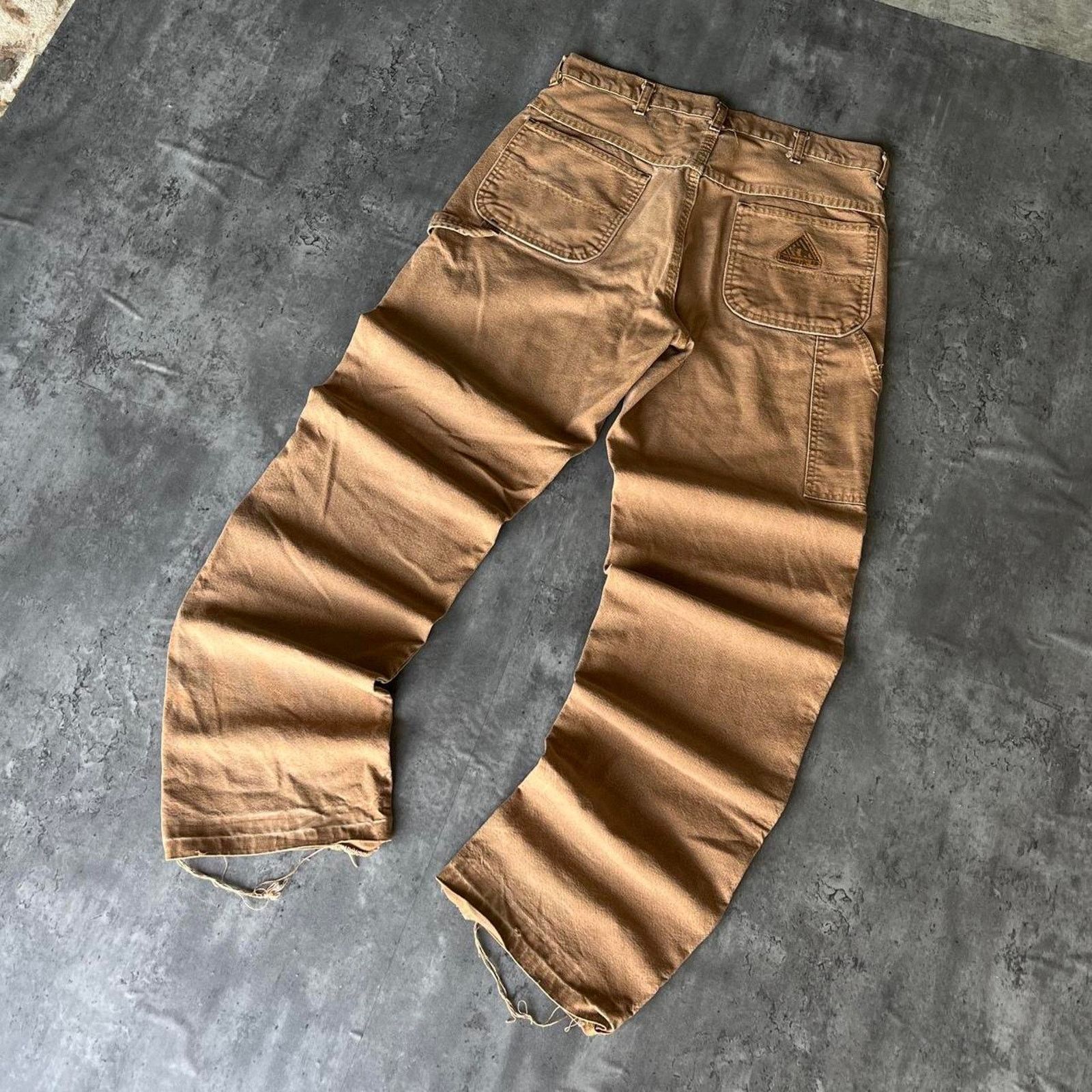 Carhartt × JNCO × Vintage Crazy Vintage Y2K Baggy Tonal Tan Essential Carpenter Pants Size US 33 - 2 Thumbnail