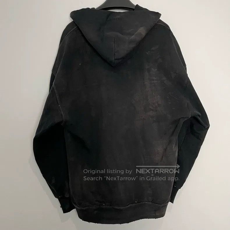 Balenciaga Distressed Zip-Up Hooded Sweatshirt Jacket