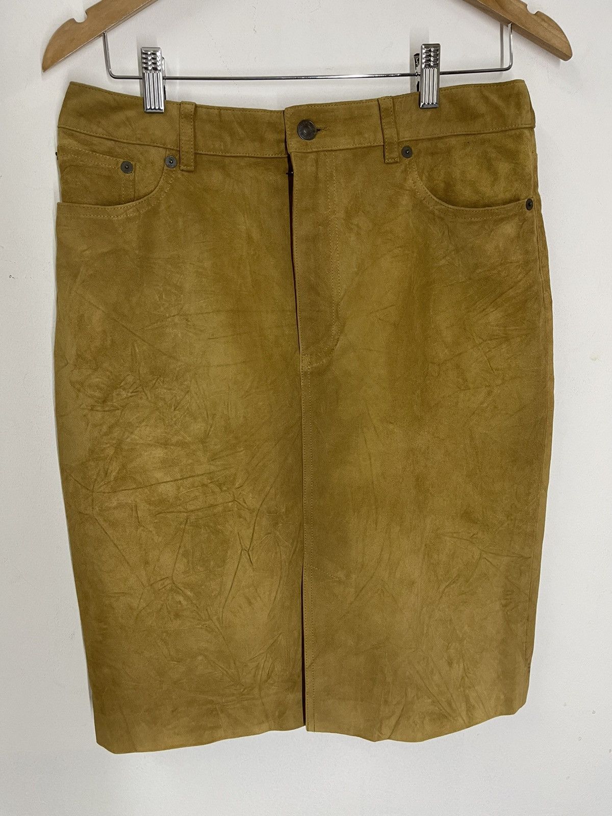 Polo Ralph Lauren × Ralph Lauren × Vintage VINTAGE RALPH LAUREN PRL SUEDE MIDI SKIRT Size 34" / US 12 / IT 48 - 1 Thumbnail
