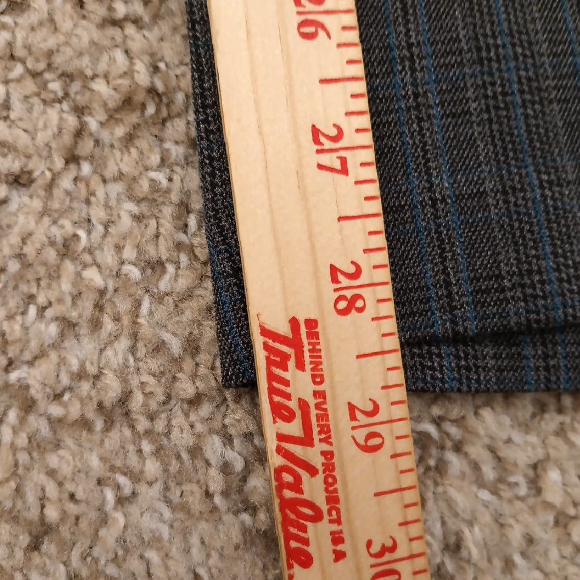 Vintage Dressbarn Dress Pants Womens 10P Gray Blue Plaid Mid Rise Petite Straight Inseam 28.5 in Size 32" / US 10 / IT 46 - 7 Thumbnail