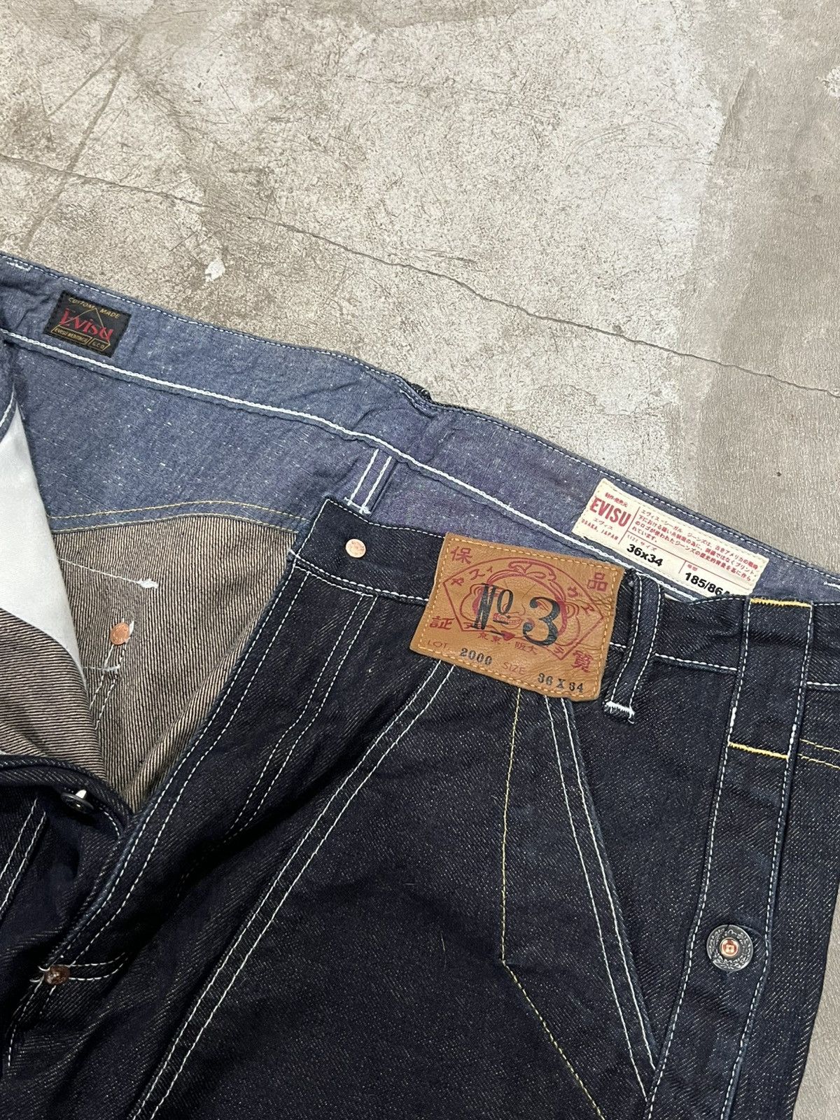 Evisu Vintage EVISU 2000 BUCKLE BACK SELVEDGE POCKET DENIM PANTS Size US 36 / EU 52 - 12 Thumbnail