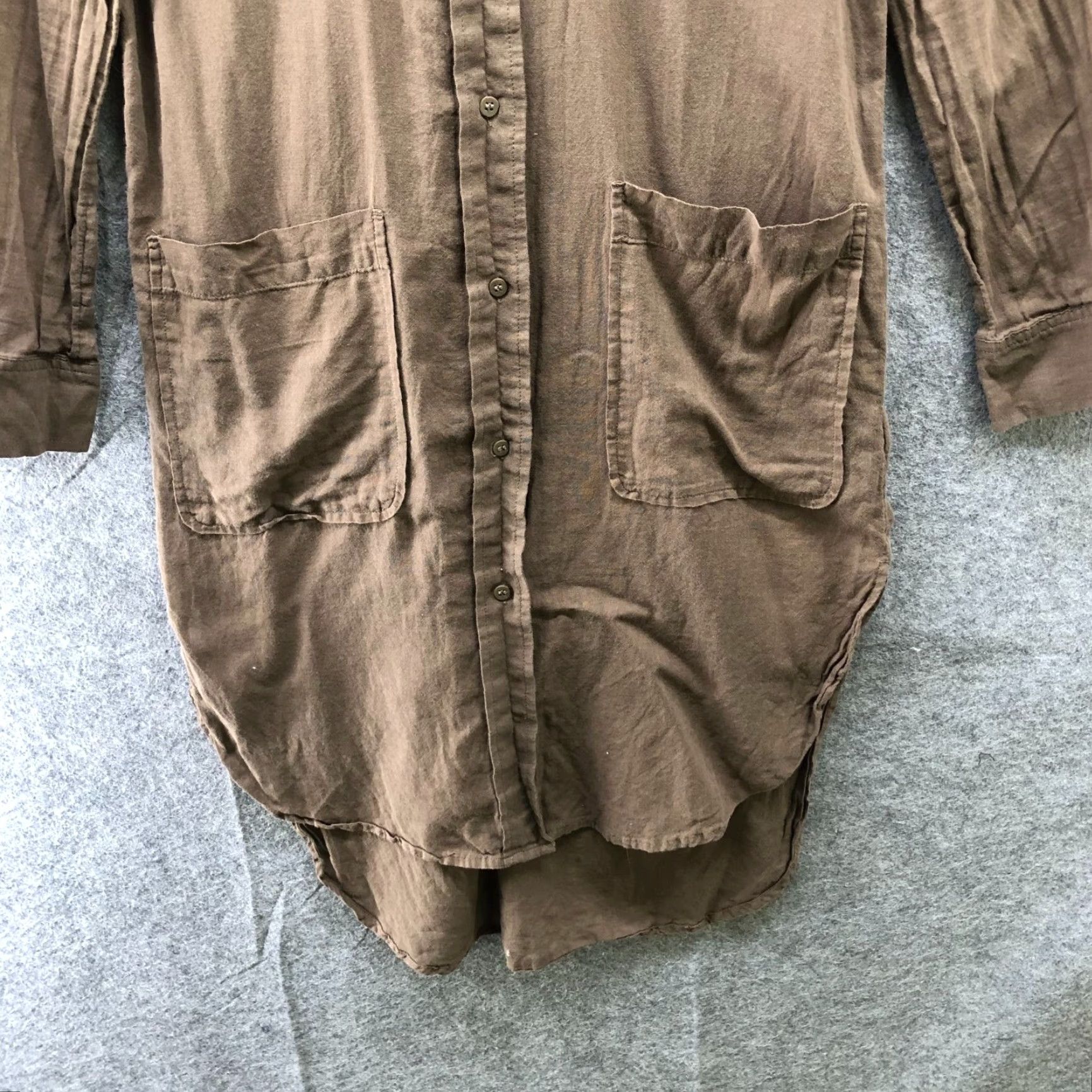 Aritzia Aritzia Talula Midi Shirt Dress XXS Long Sleeve Lightweight Cotton Brown Casual Womens Size XXS / US 00 / IT 34 - 4 Thumbnail