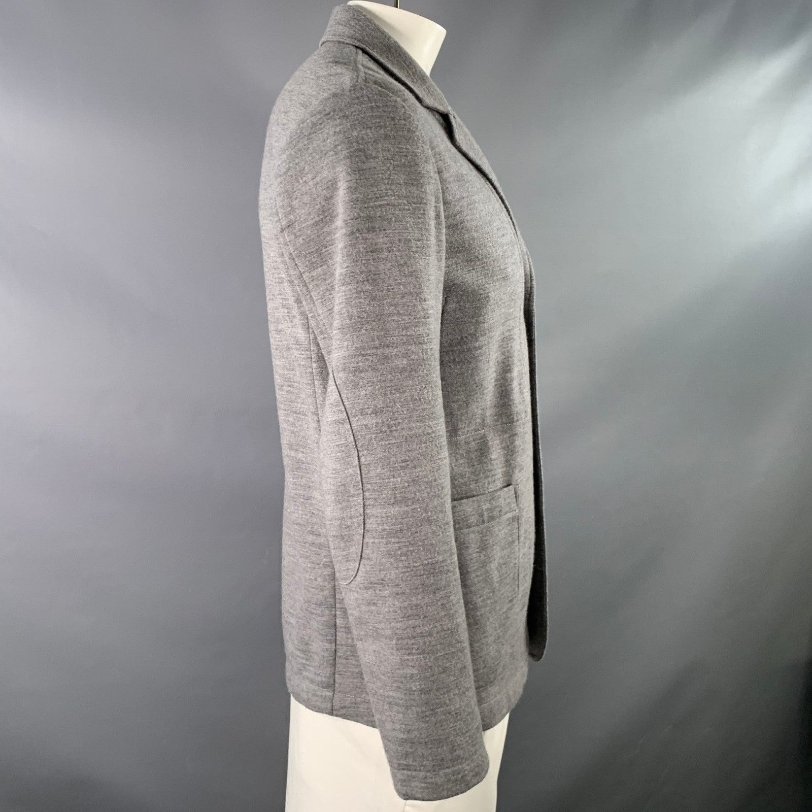 Paul Smith Grey Heather Wool Blend Single Breasted Notch Lapel Buttoned Size US L / EU 52-54 / 3 - 2 Thumbnail