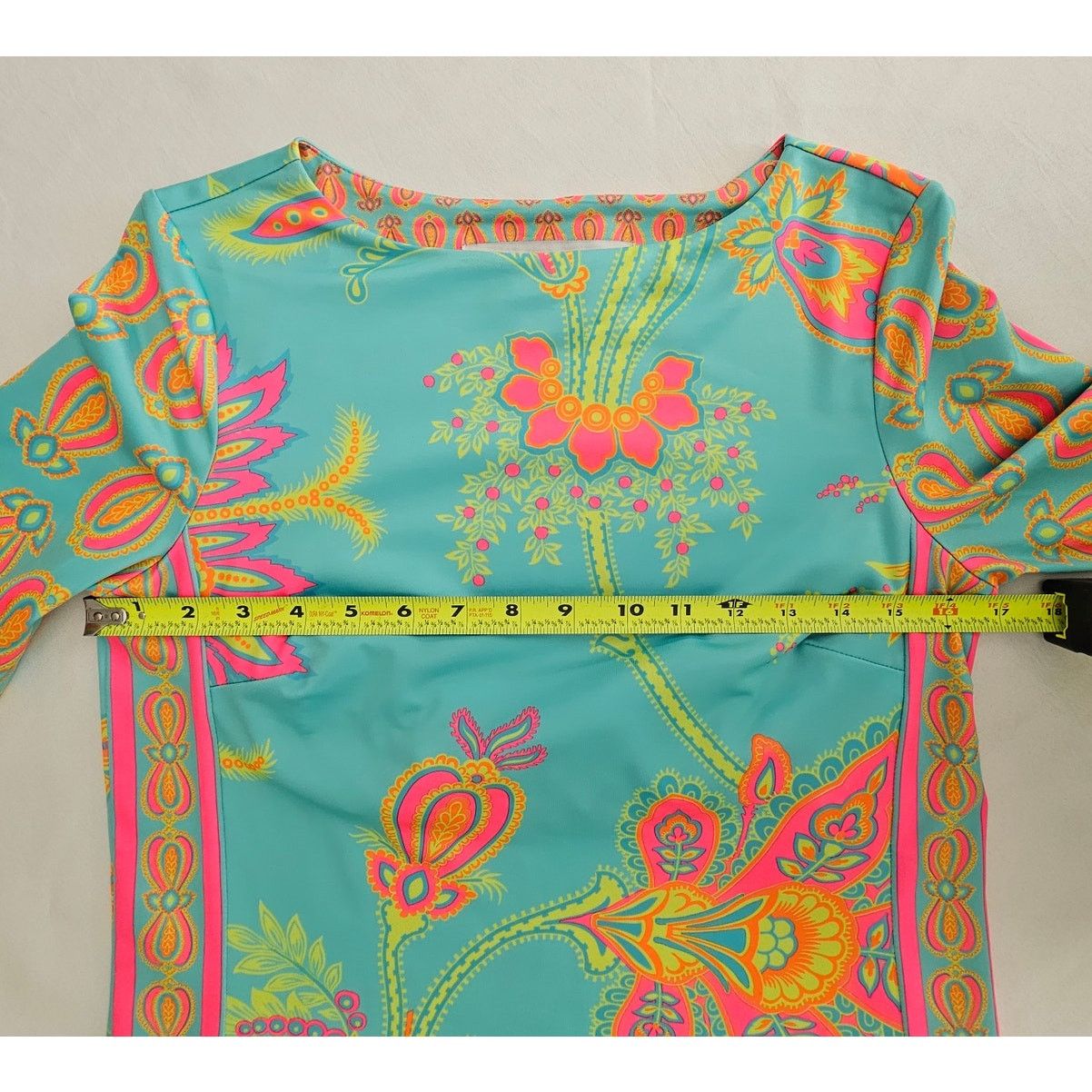 Gretchen Scott GRETCHEN SCOTT Stretch Bright Neon Floral Casual Dress XS Size XS / US 0-2 / IT 36-38 - 4 Thumbnail