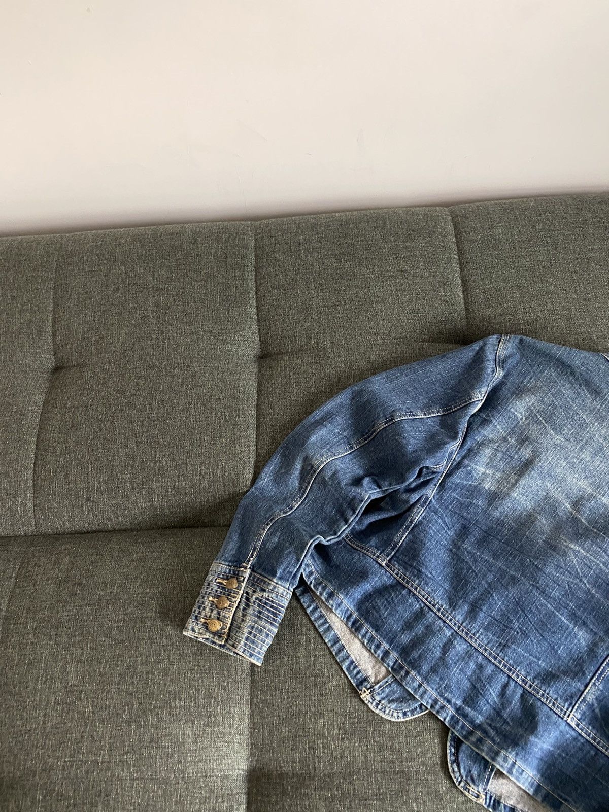 If Six Was Nine Vintage Denim Military Napoleon Jacket Faded Washed Japanese Size L / US 10 / IT 46 - 12 Thumbnail