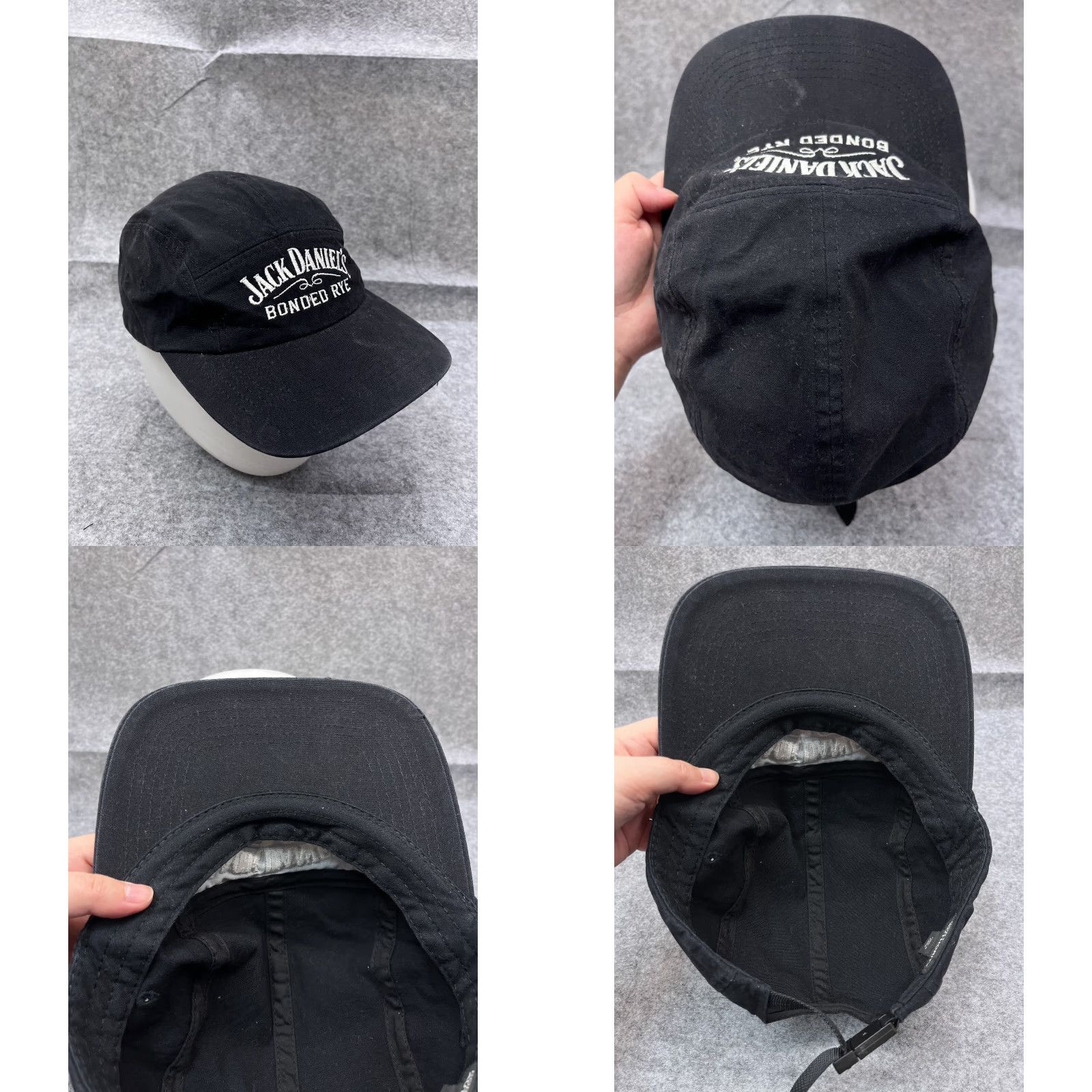Port Authority Port Authority Jack Daniel's Bonded Rye Hat Cap 5 Panel Adjustable One Size Black Cotton Mens Hat Size ONE SIZE - 8 Thumbnail