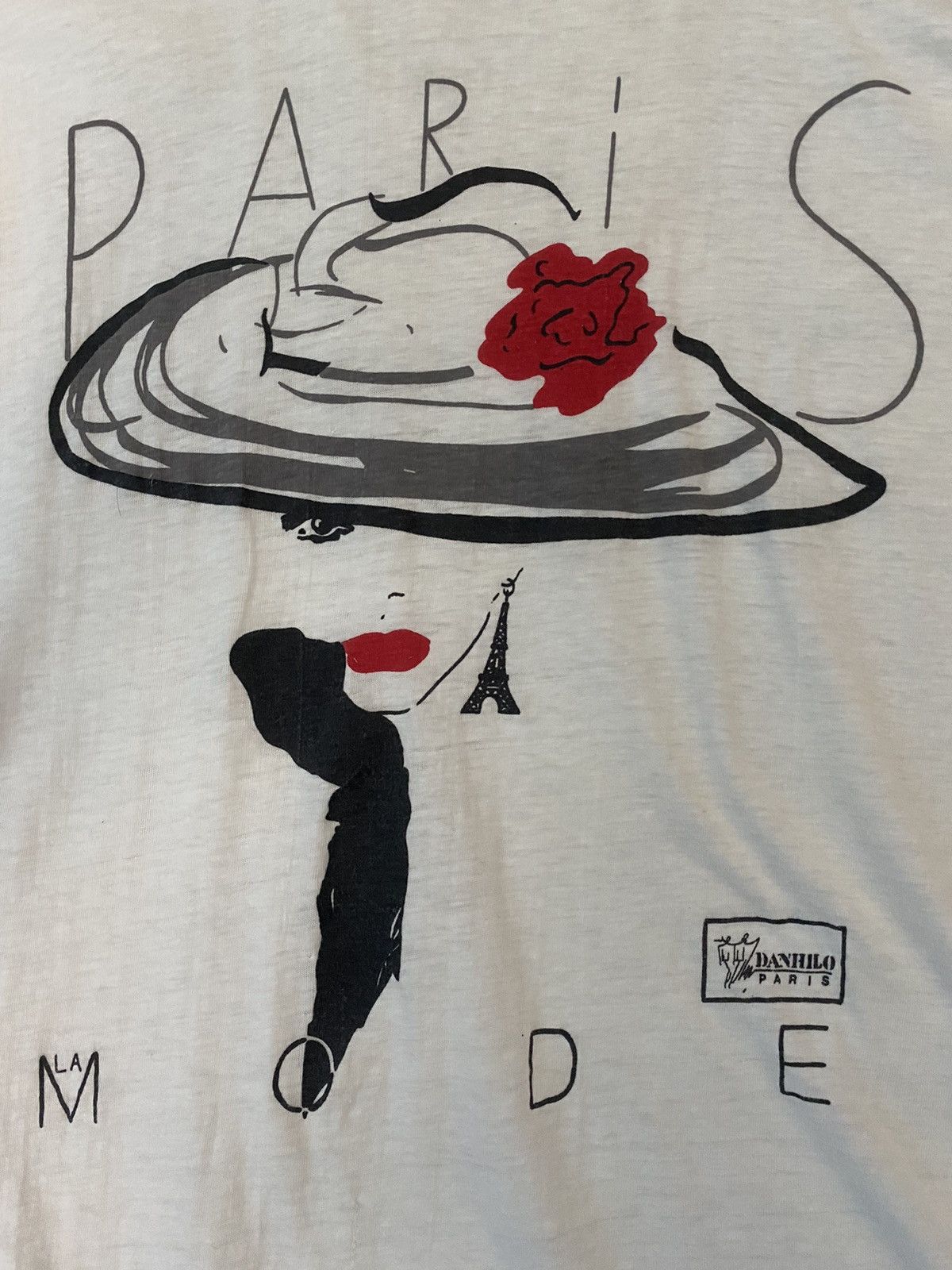 Keith Haring × Vintage Vintage 80s 90s Paris La Mode Danhilo Art T Shirt Size US S / EU 44-46 / 1 - 2 Thumbnail