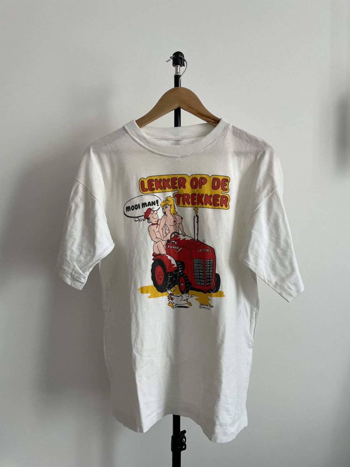 Vintage Vintage 80’s Crazy Lekker op de trekker Y2K T-Shirt Humor Size US L / EU 52-54 / 3 - 1 Thumbnail