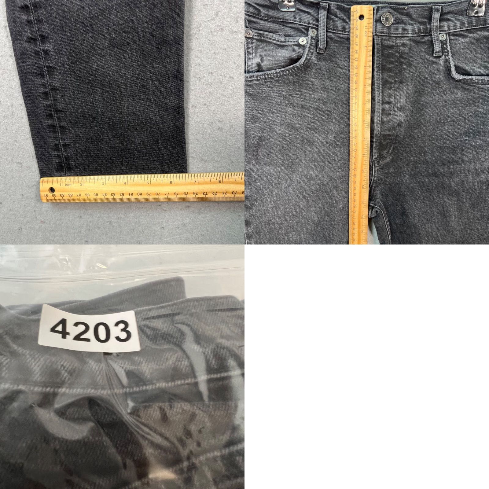 Agolde AGOLDE Womens 29 Riley High-Rise Straight Leg Jeans Washed Black Denim Jeans Regular 5-Pocket Style Straight Womens Size 29" - 8 Thumbnail