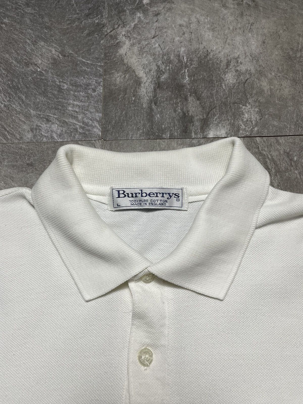 Burberry Vintage Burberrys London Polo T Shirt Cotton White Size L Size US L / EU 52-54 / 3 - 3 Thumbnail