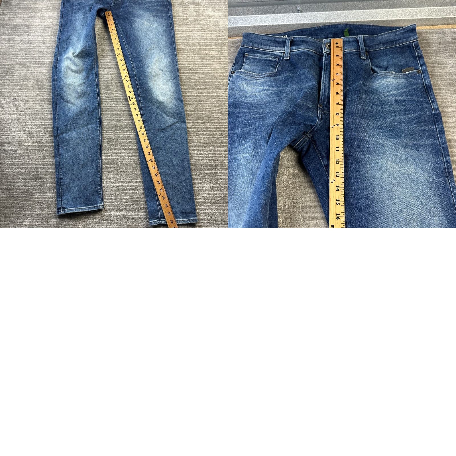 G-Star G Star Raw Jeans Mens 36x36 Blue Denim Revend Skinny Size US 36 / EU 52 - 9 Thumbnail