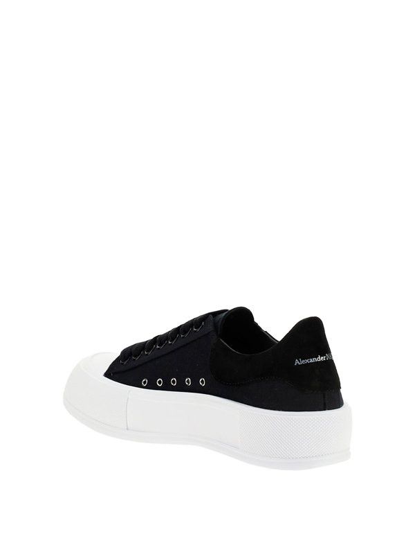 Alexander McQueen o1w1db10725 Deck Lace Up Plimsoll in Black/White Size US 8 / EU 41 - 3 Thumbnail