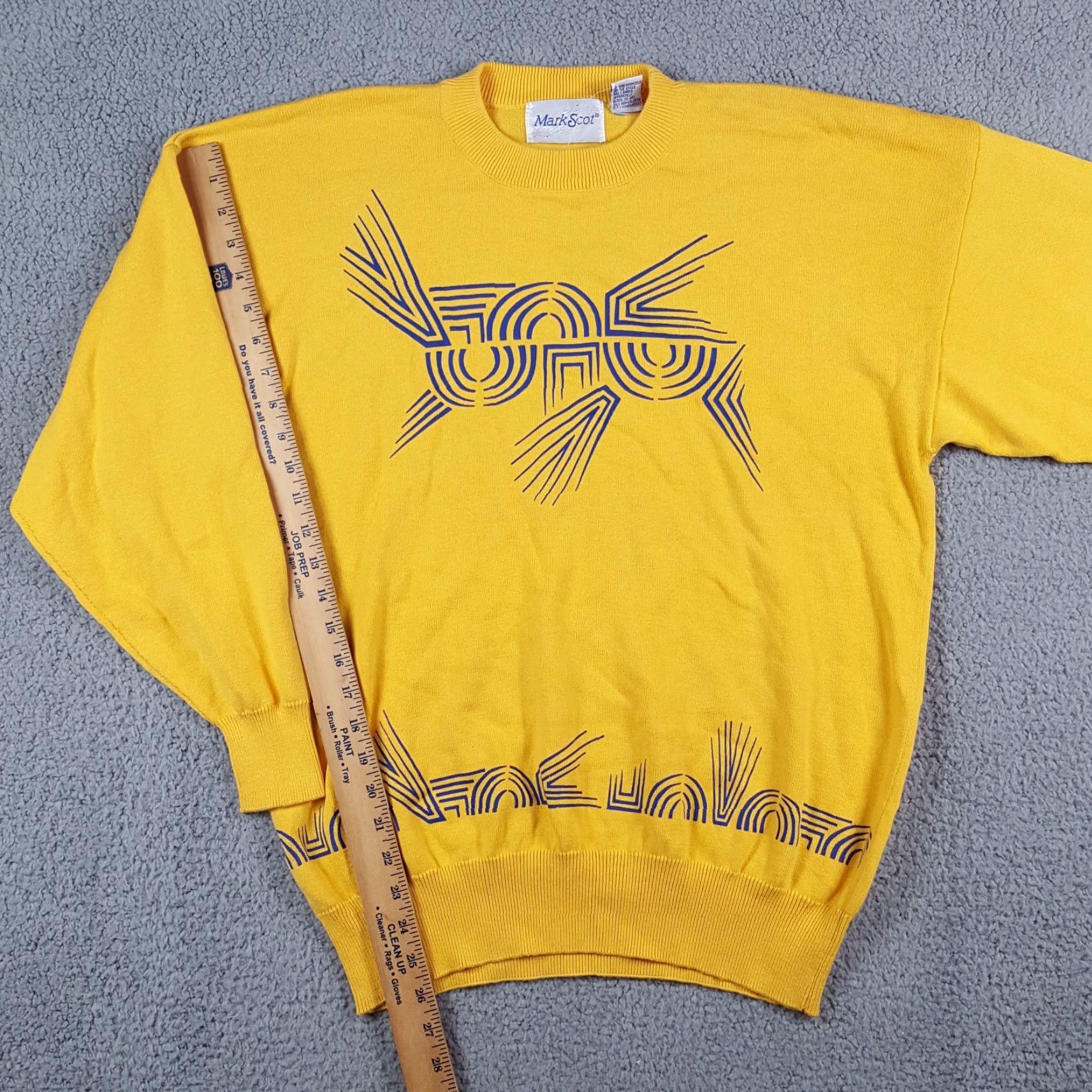 Vintage Vintage Mark Scot Women's Sweater Pullover Long Sleeve Crew Neck Knit Cotton Casual Retro 90s 00s Art Golf Preppy XL Yellow Size XL / US 12-14 / IT 48-50 - 8 Thumbnail