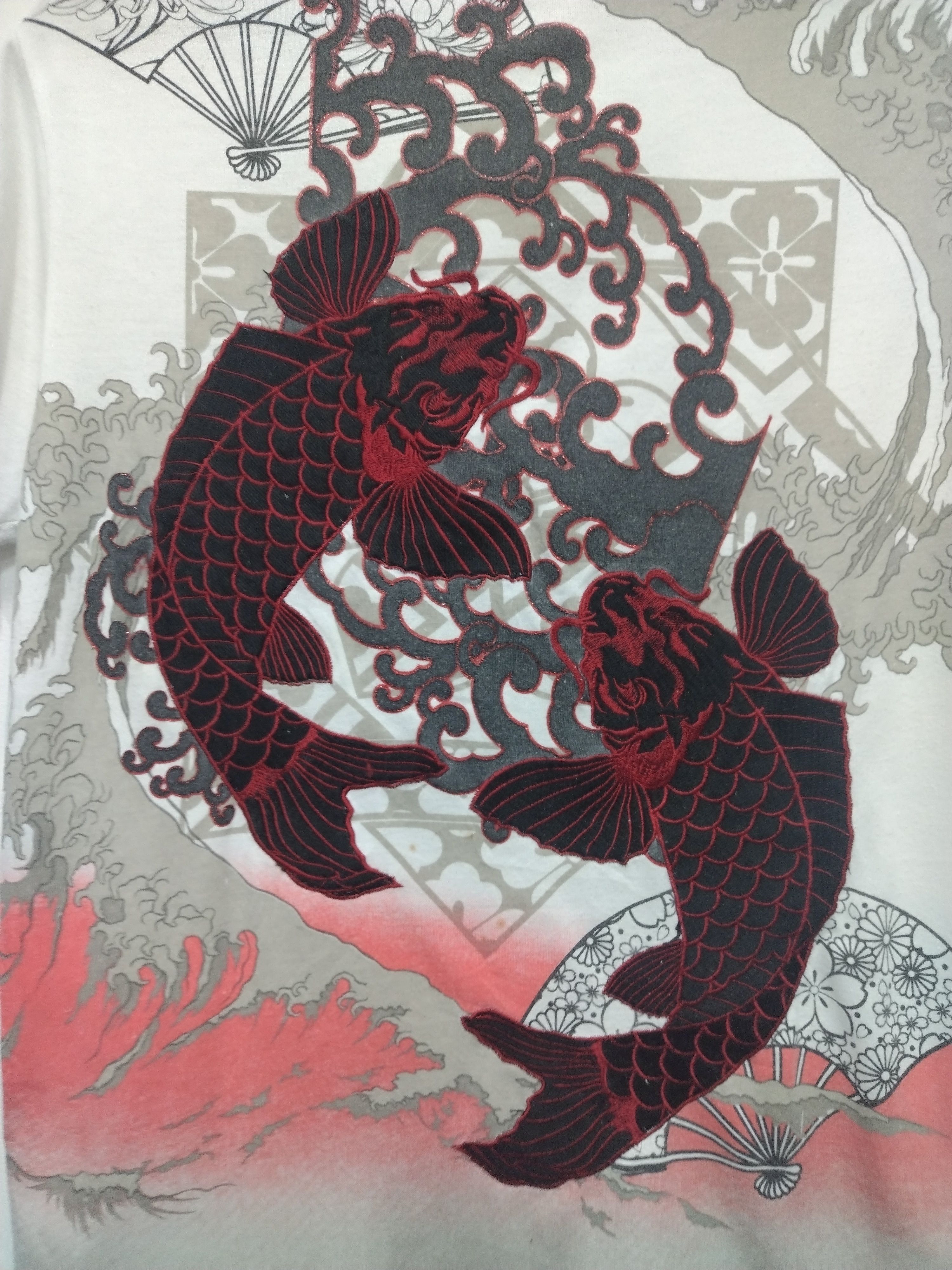 Vintage 🔥Rare Vtg Koi fish japanesse embroidery logo sukajan Tshirt Size US M / EU 48-50 / 2 - 12 Thumbnail