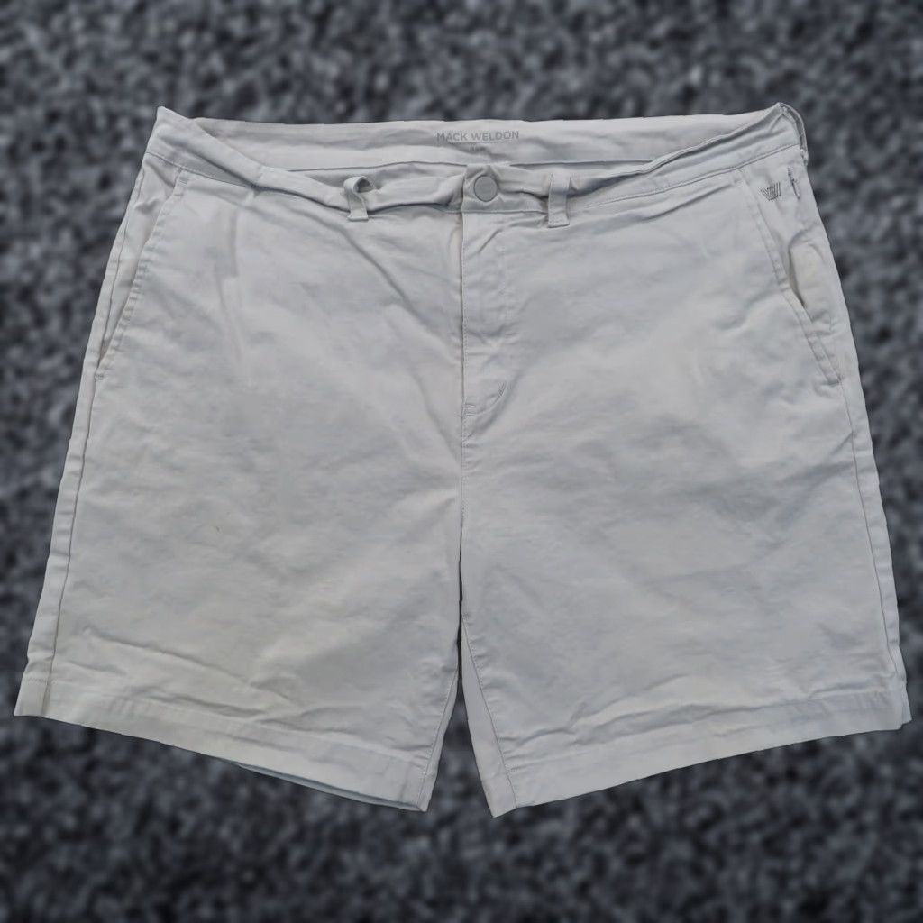 Vintage Mack Weldon Shorts Mens 36 Light Gray Preppy Casual Chino Stretch Summer Lyocell Size US 38 / EU 54 - 1 Thumbnail