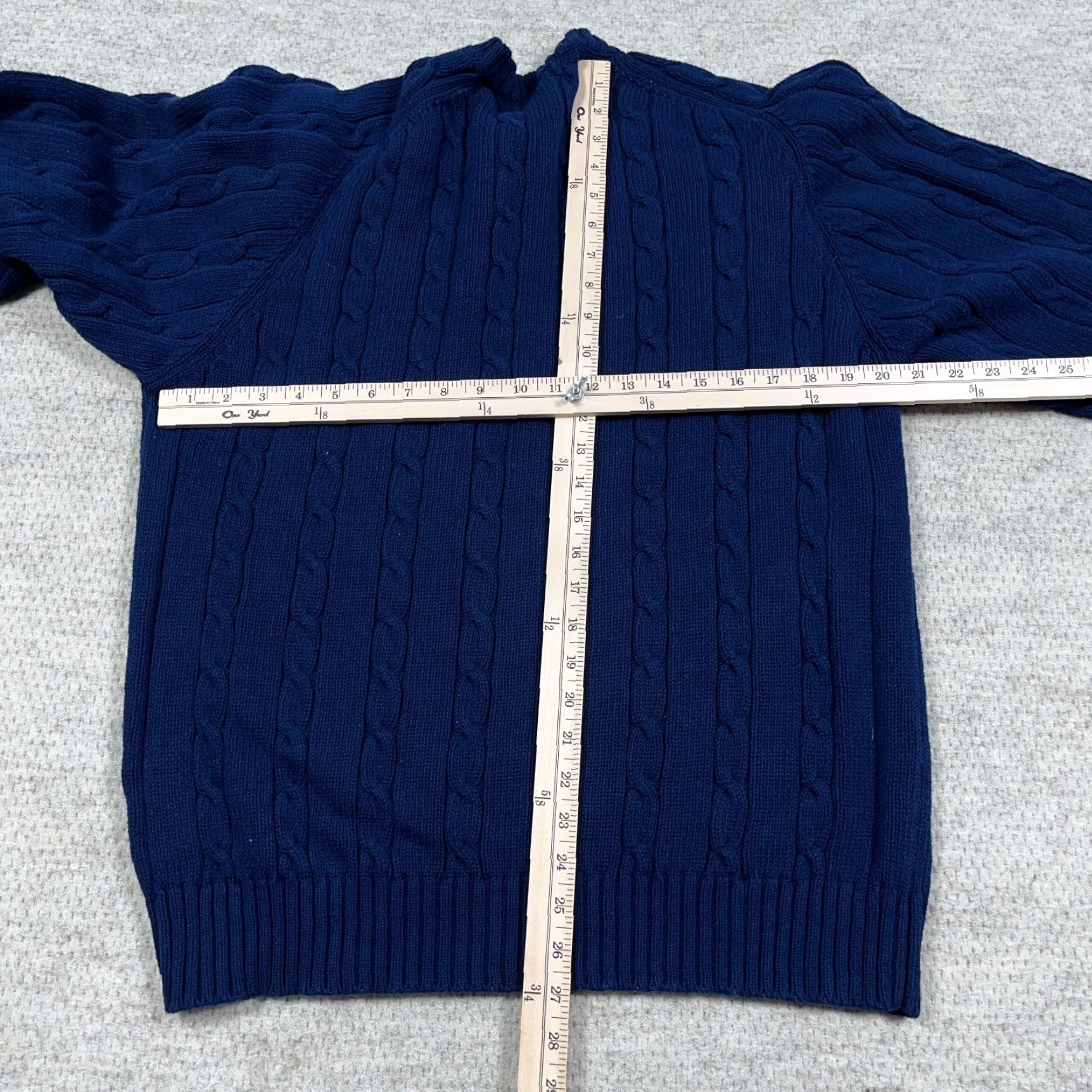 Alexander Julian VINTAGE Alexander Julian Grandpa Sweater Men L Navy Blue Cable Knit Crewneck Rib Pullover 90s Classic Seasonal All Seasons Casual Workwear Mens Size US L / EU 52-54 / 3 - 6 Thumbnail
